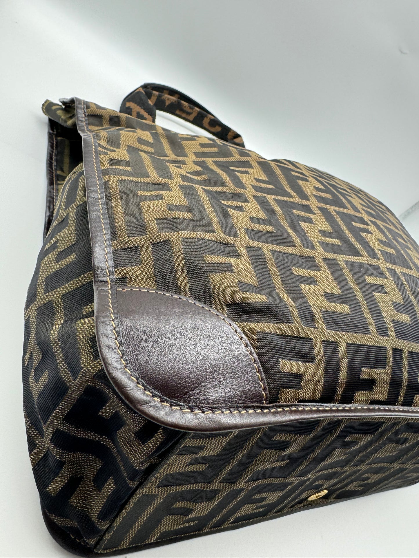 Authentic Fendi Brown FF Zucca Foldable Shopping Tote