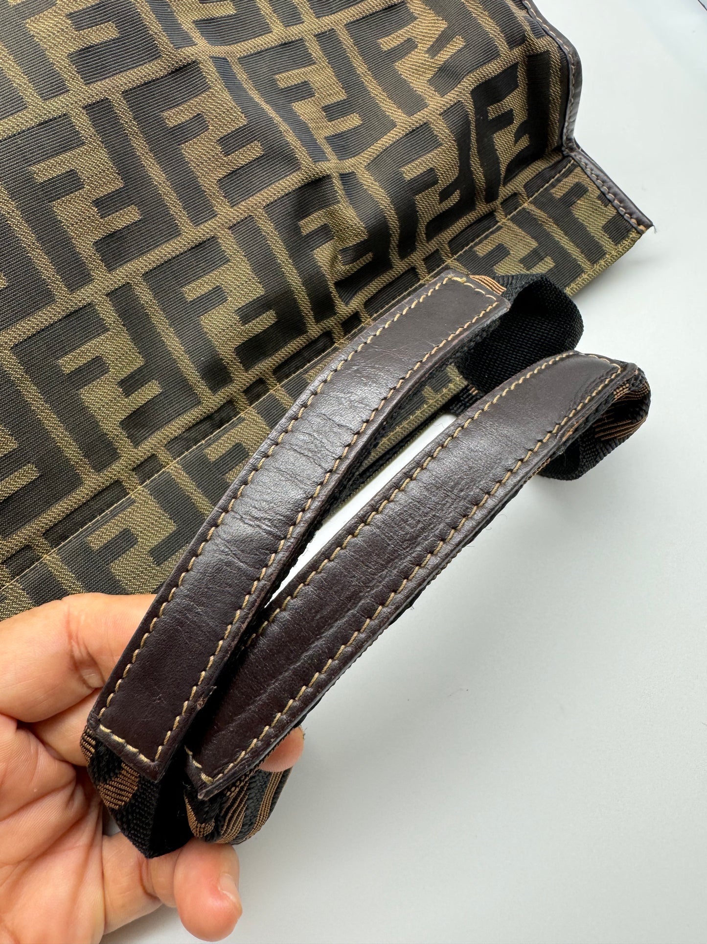 Authentic Fendi Brown FF Zucca Foldable Shopping Tote