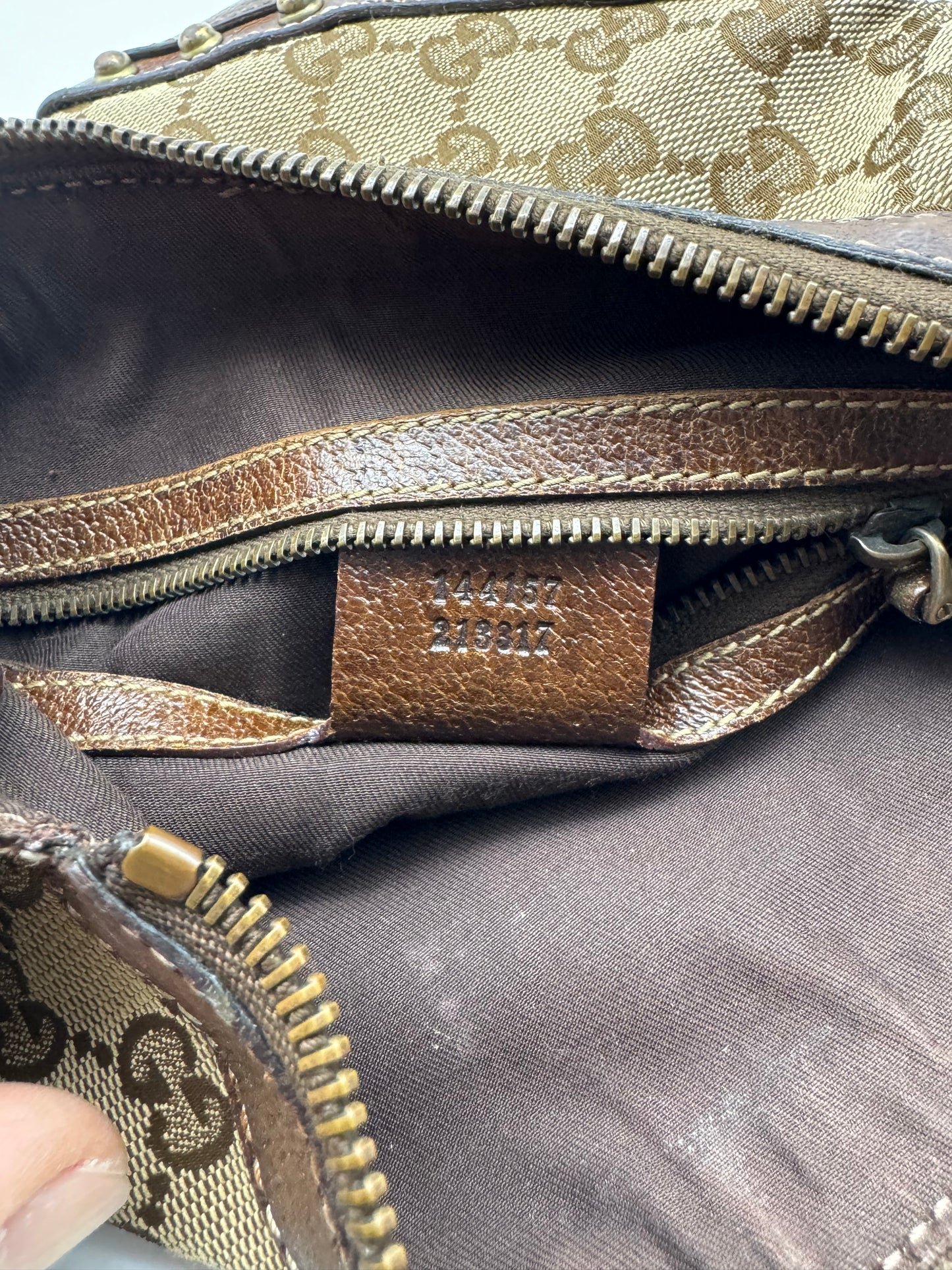 Authentic GUCCI Pelham Small Hobo Studded Shoulder Bag