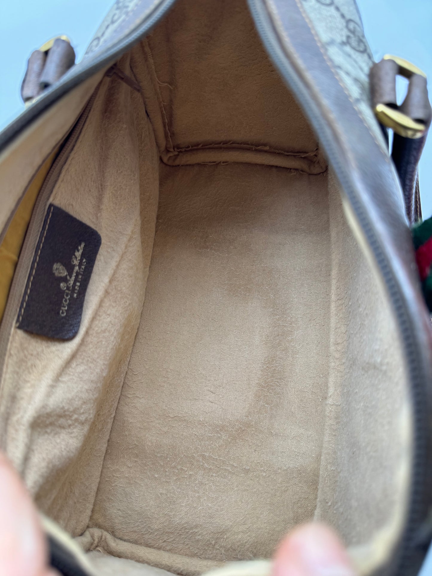 Authentic Gucci Vintage Brown Monogram Coated Canvas Boston Bag
