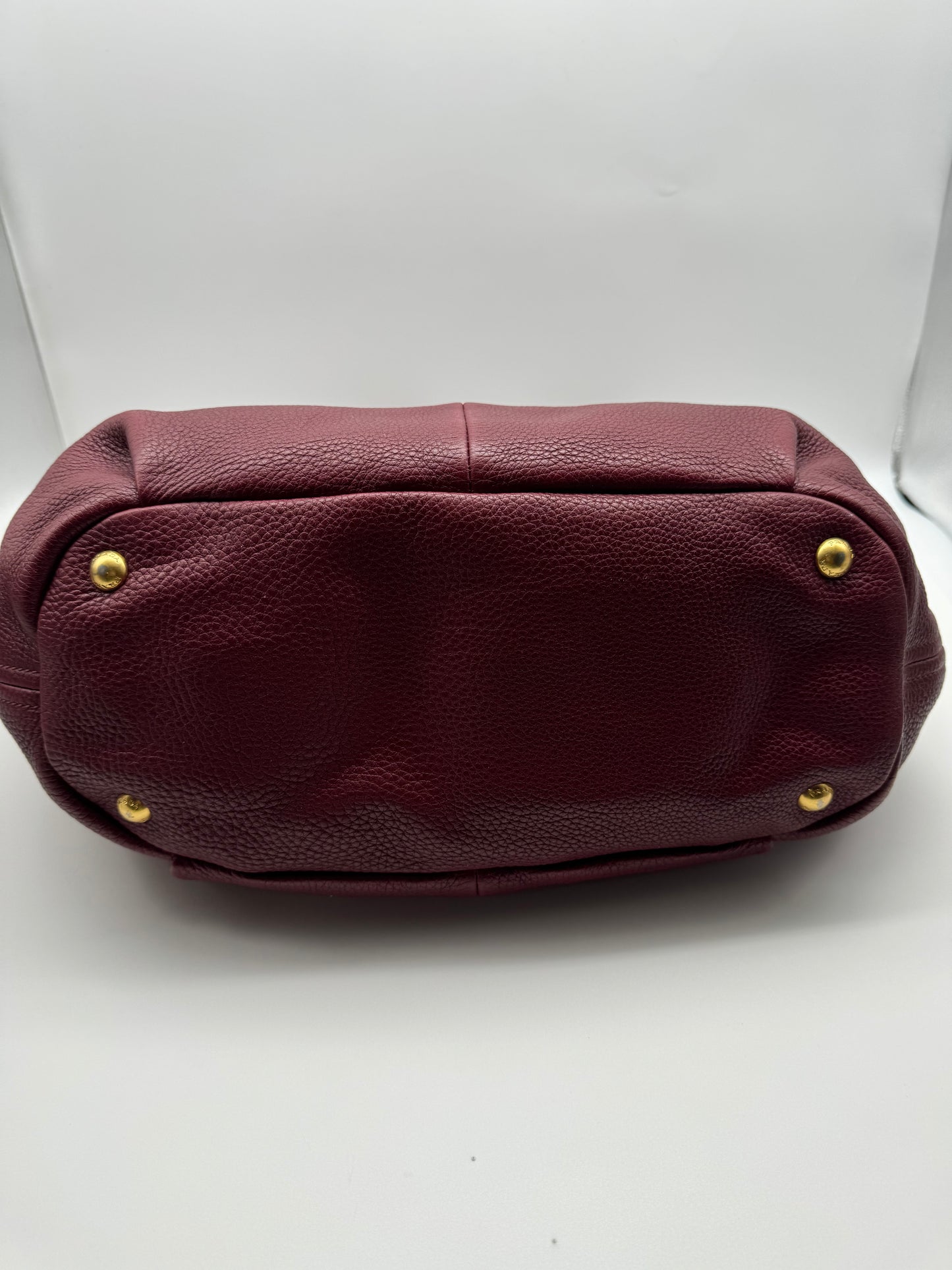 Authentic Prada Bordeaux Red Leather Shoulder Handbag