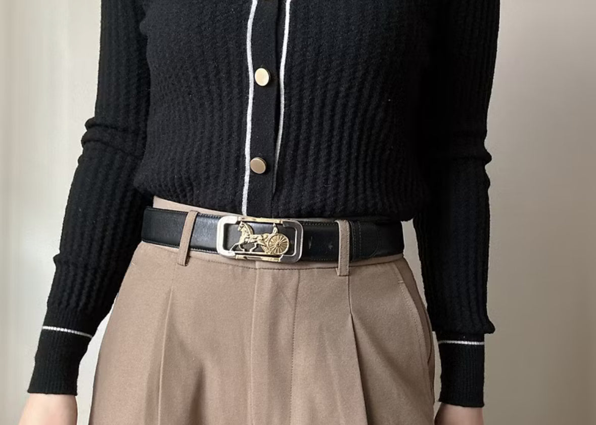 Authentic Celine Vintage Horse Carriage Belt