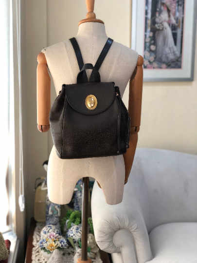 Authentic Christian Dior Dark Brown Leather Backpack