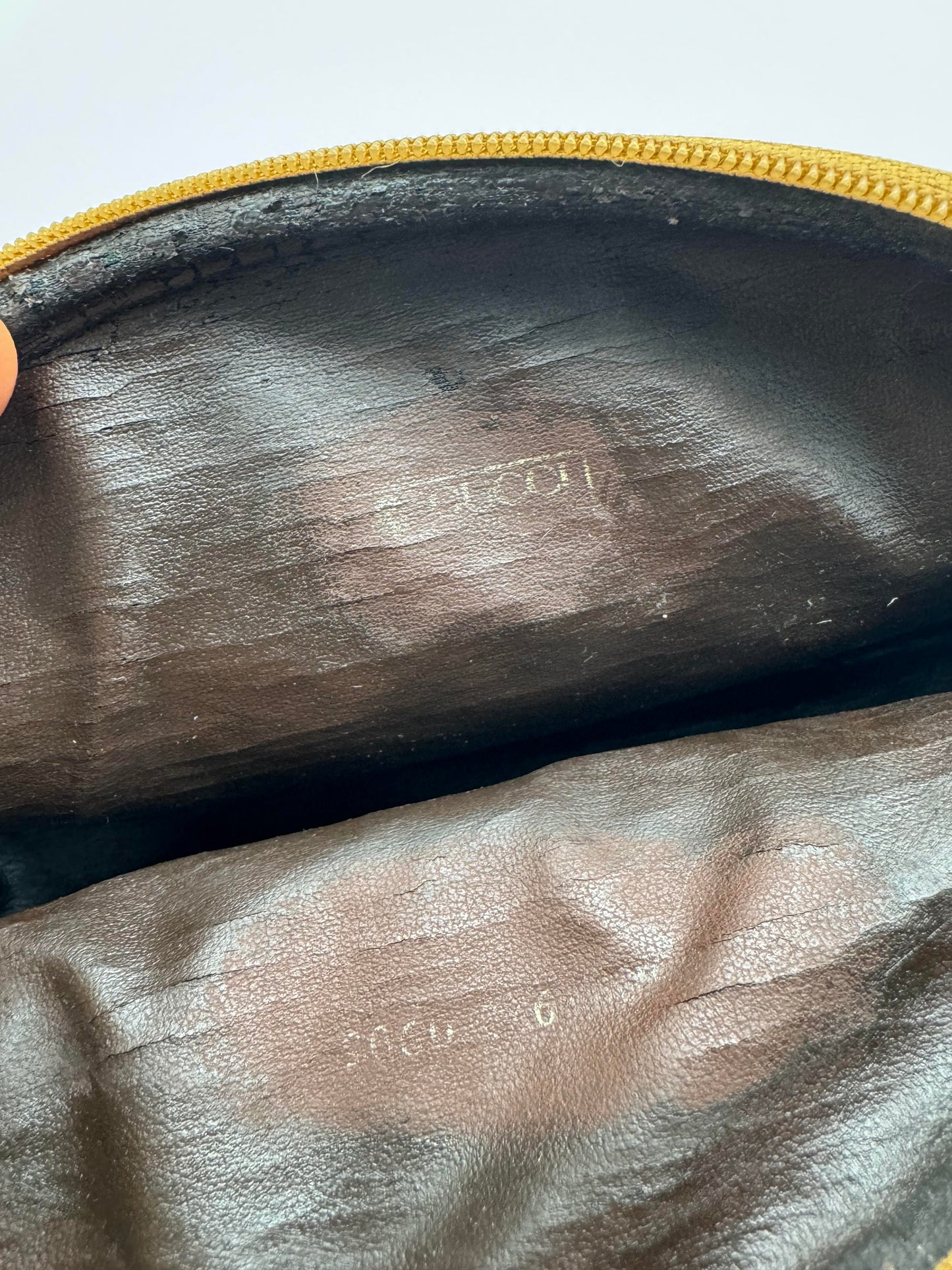 Authentic Gucci Vintage Clutch Micro GG Coated Canvas Added Strap Crossbody Bag