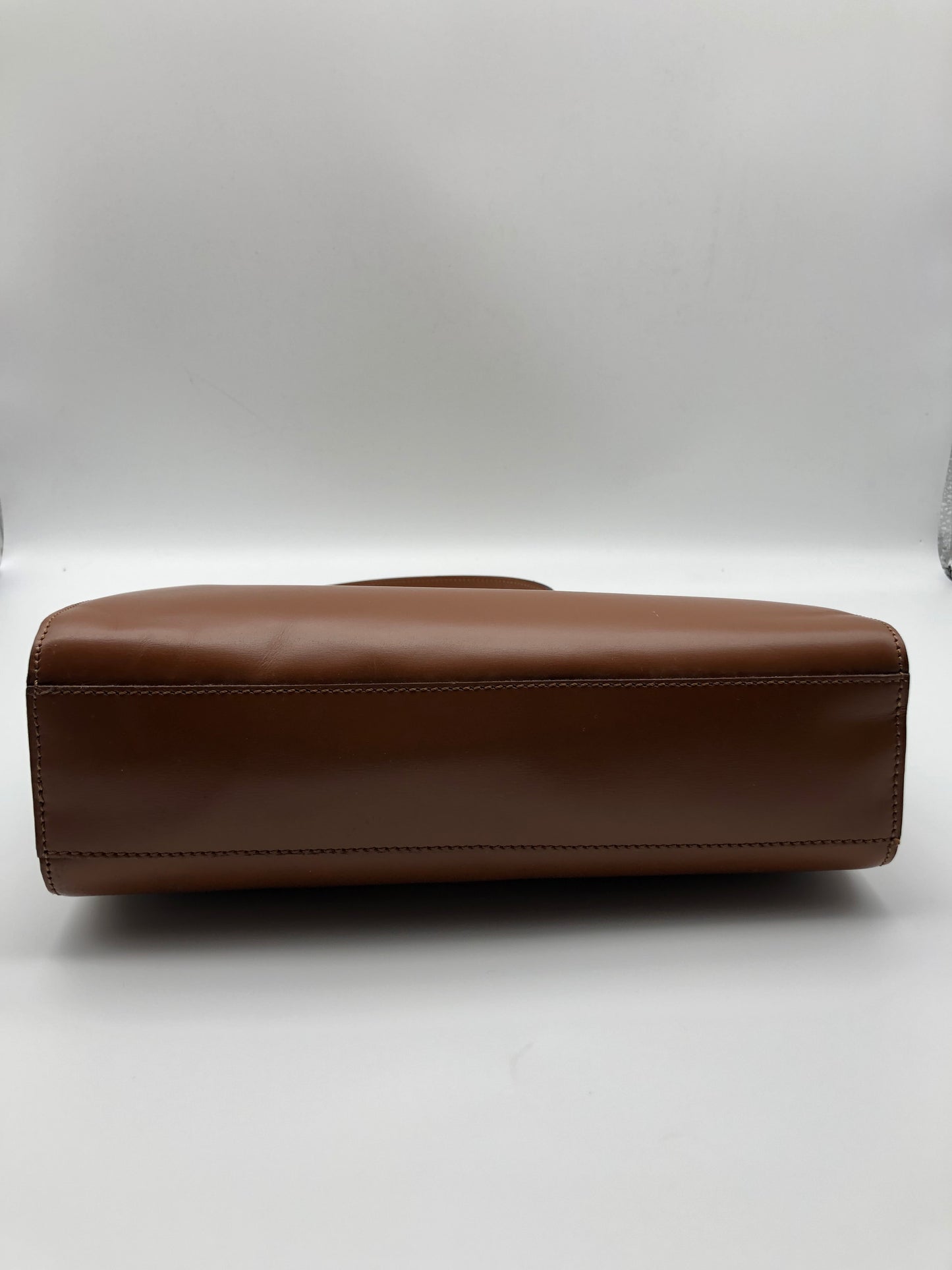 Authentic Celine Vintage Caramel Brown Leather Handbag