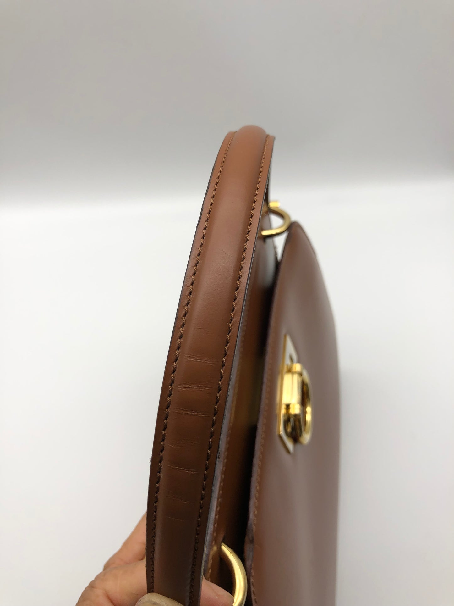 Authentic Celine Vintage Caramel Brown Leather Handbag