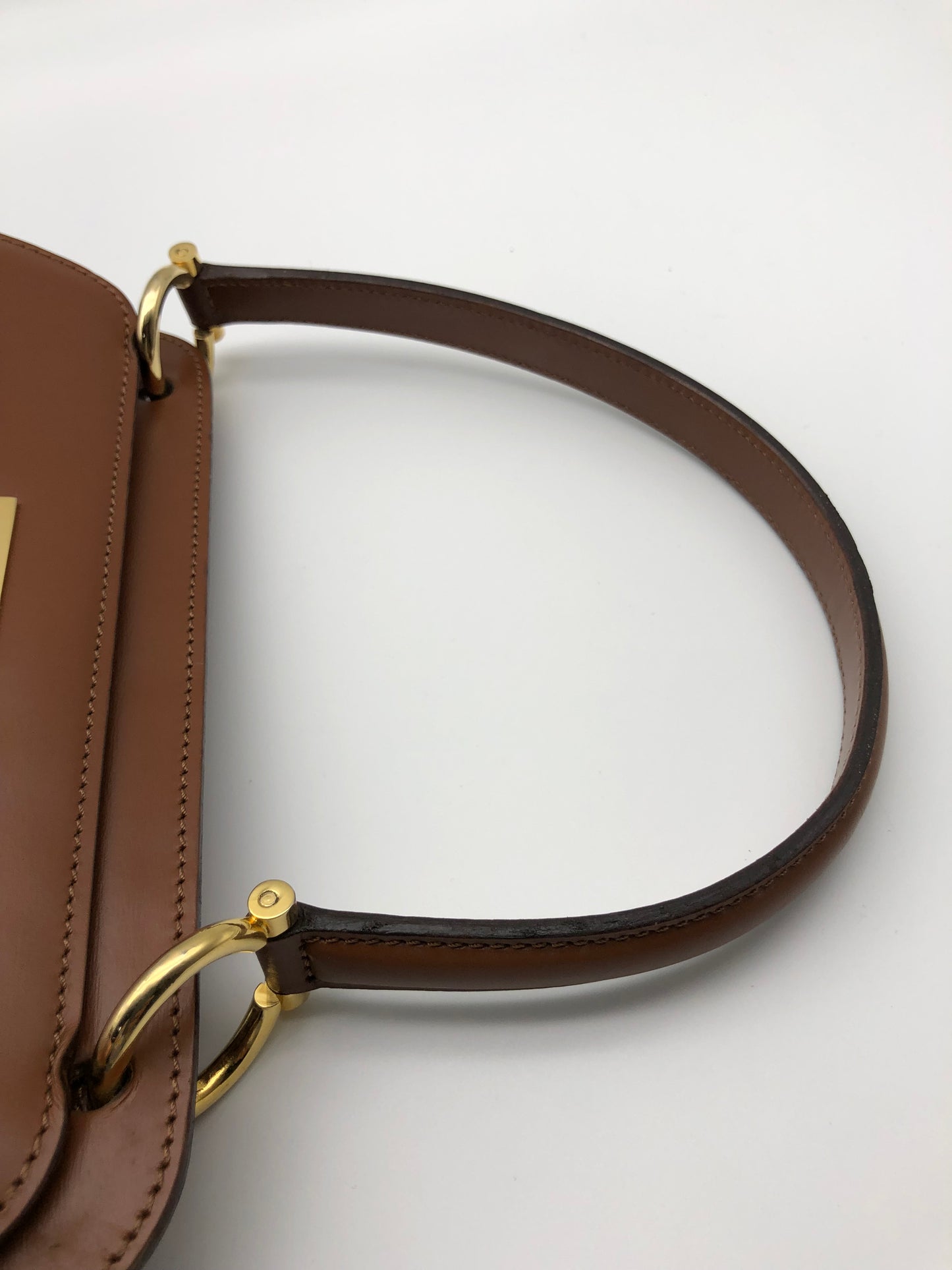 Authentic Celine Vintage Caramel Brown Leather Handbag