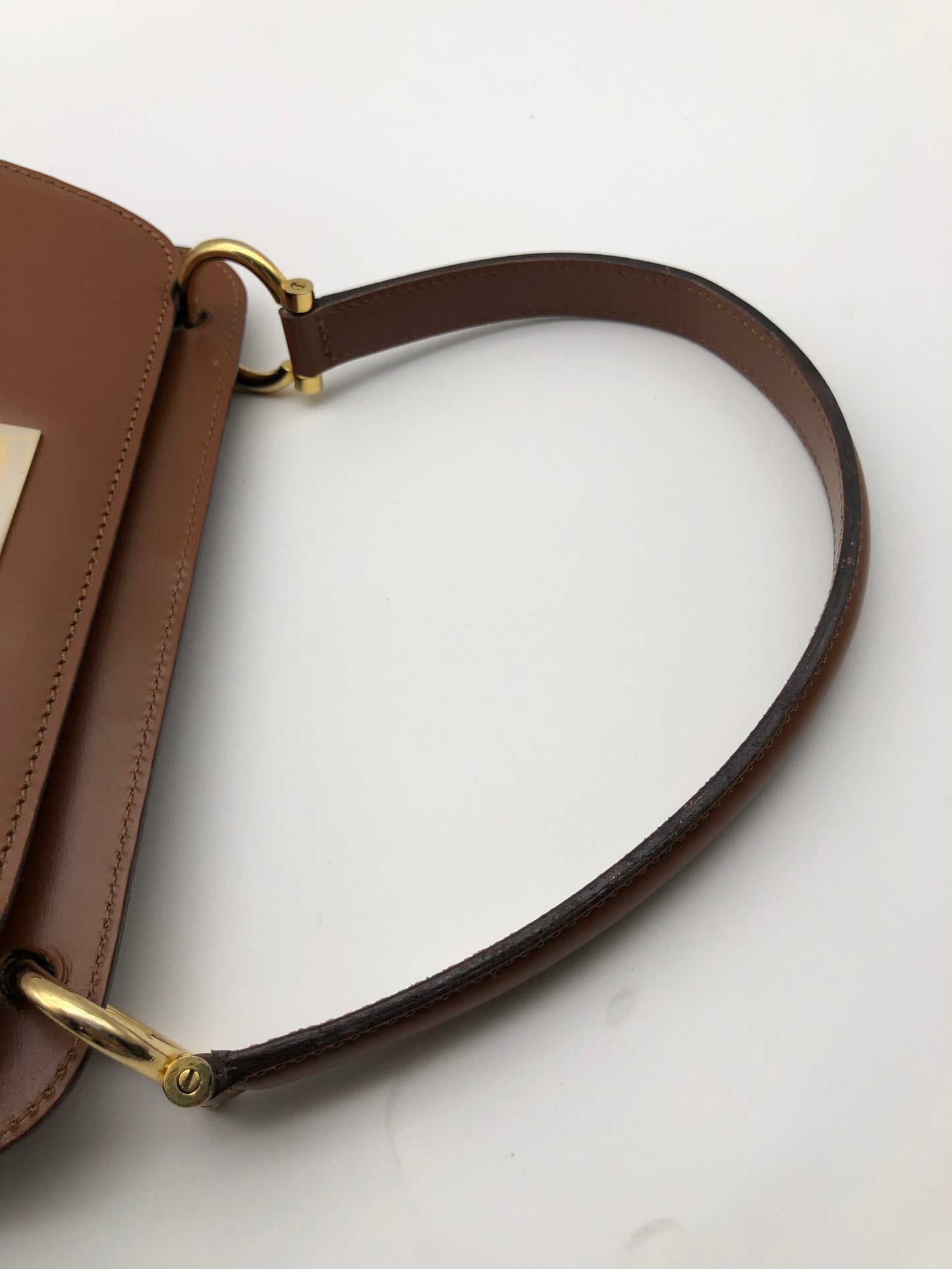 Authentic Celine Vintage Caramel Brown Leather Handbag