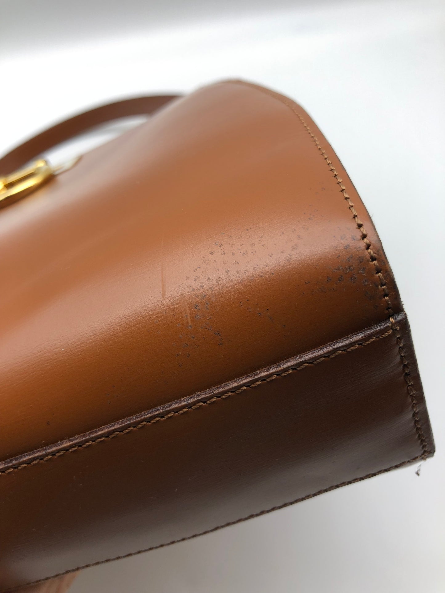 Authentic Celine Vintage Caramel Brown Leather Handbag