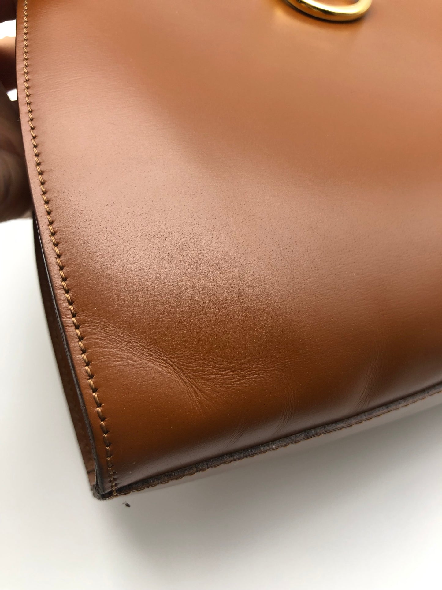 Authentic Celine Vintage Caramel Brown Leather Handbag