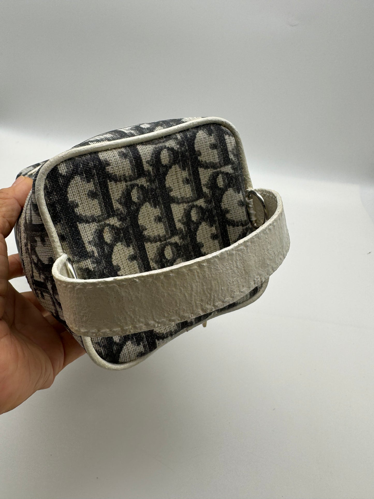 Authentic Christian Dior Vanity Bag Black Trotter No.2 Crossbody Bag Added Strap
