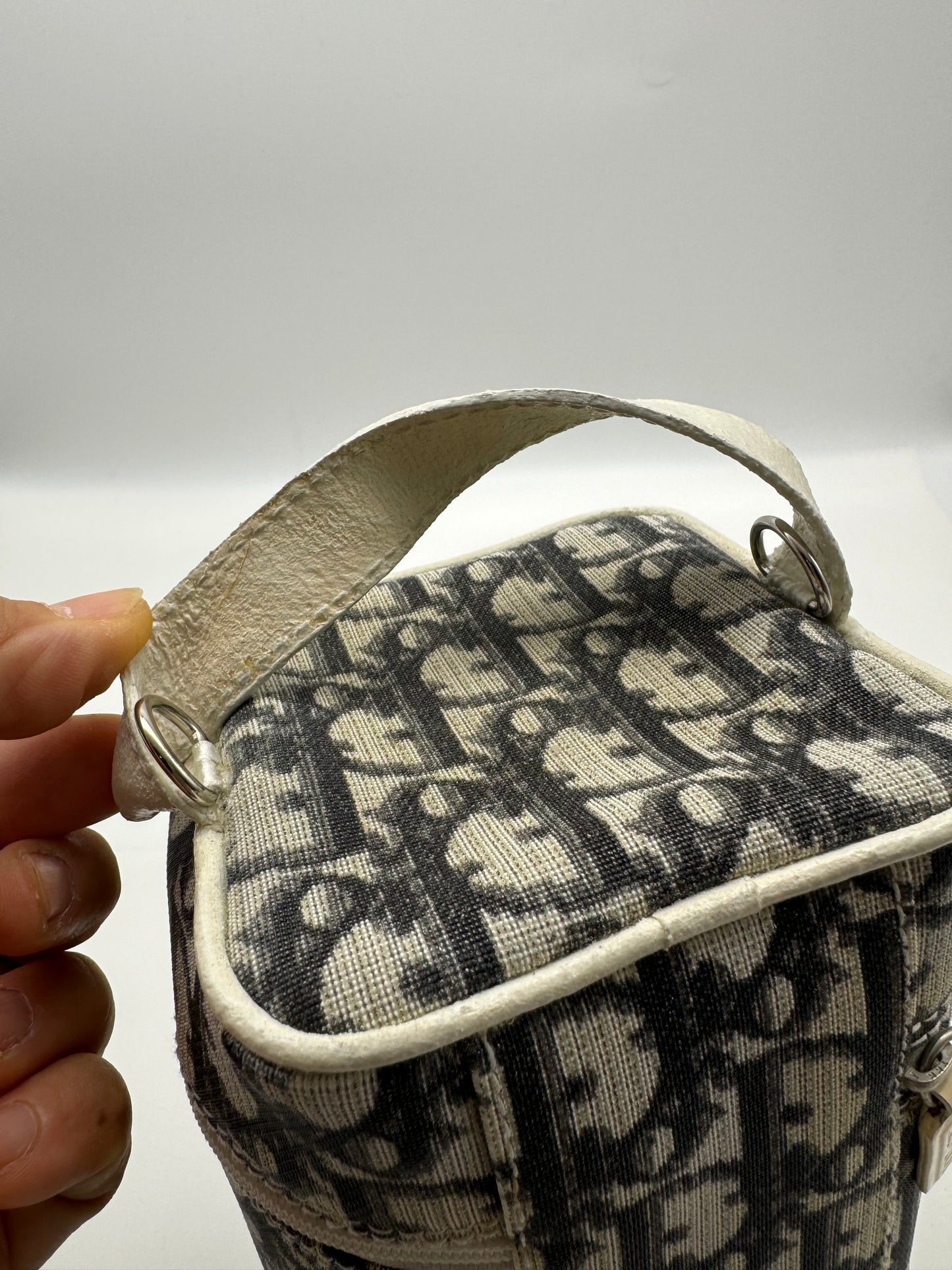 Authentic Christian Dior Vanity Bag Black Trotter No.2 Crossbody Bag Added Strap