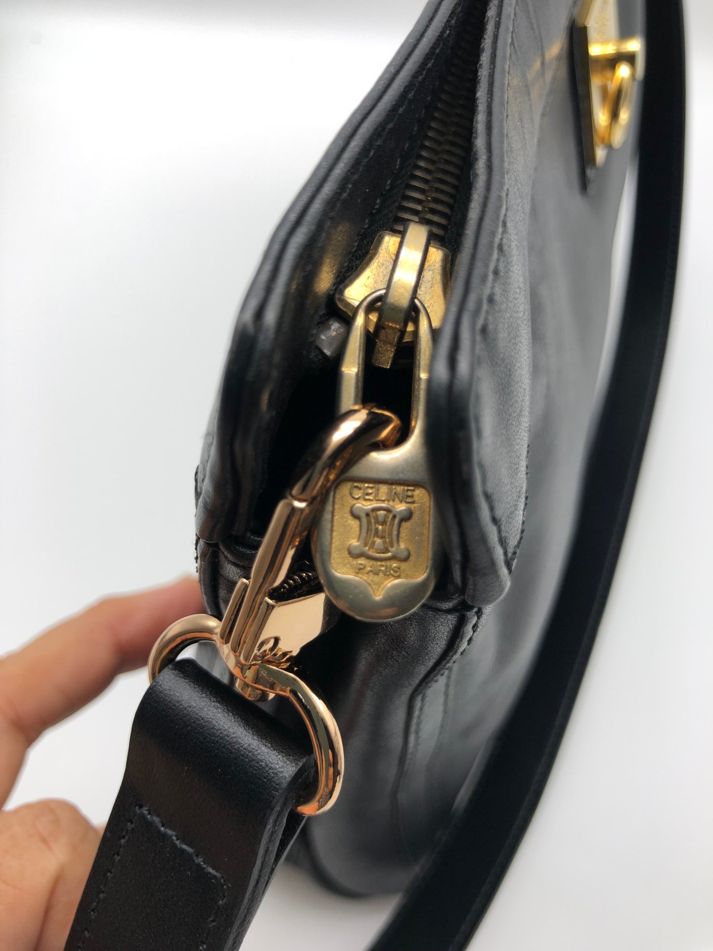Authentic Celine Vintage Black Leather Clutch