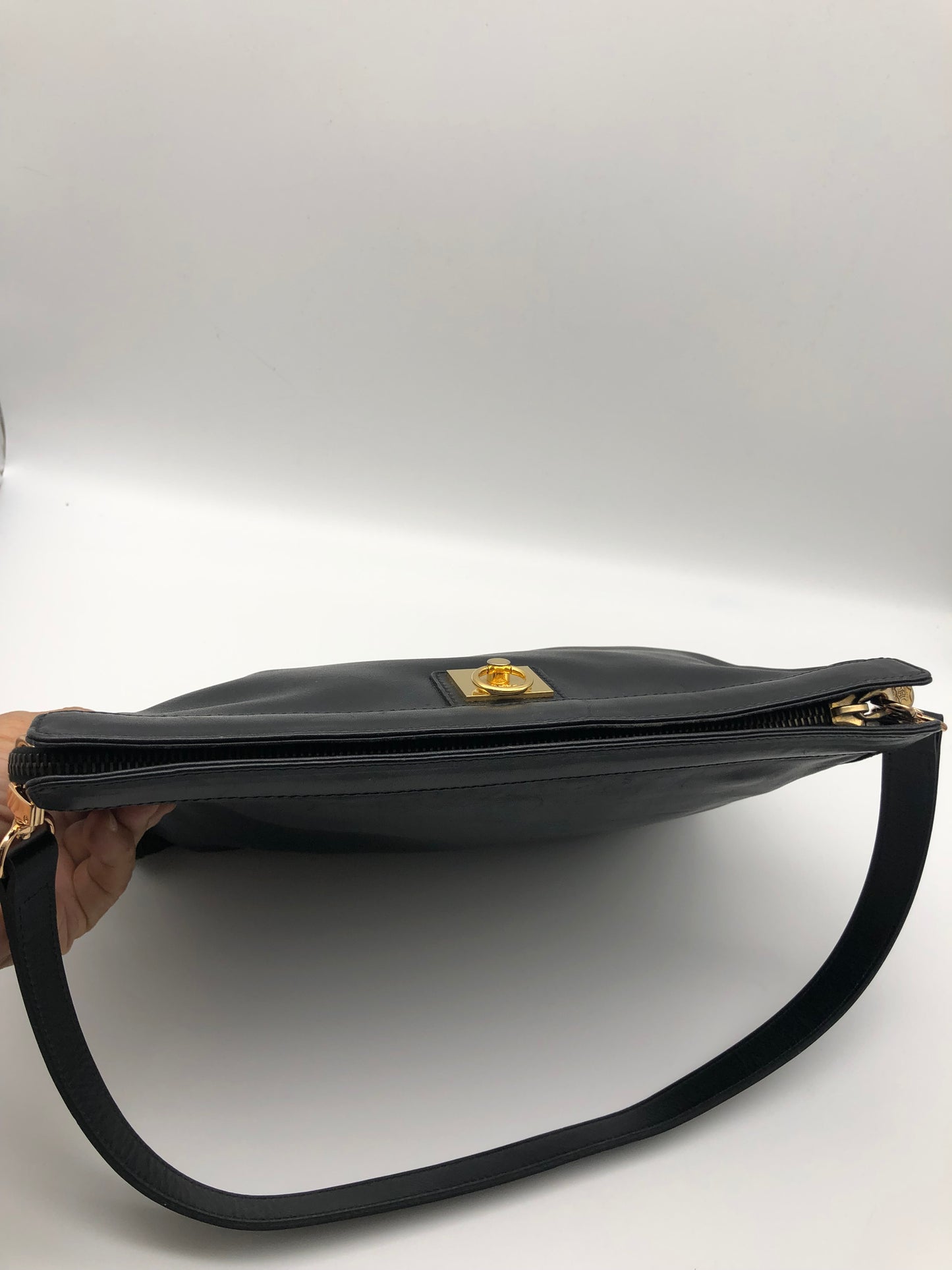 Authentic Celine Vintage Black Leather Clutch