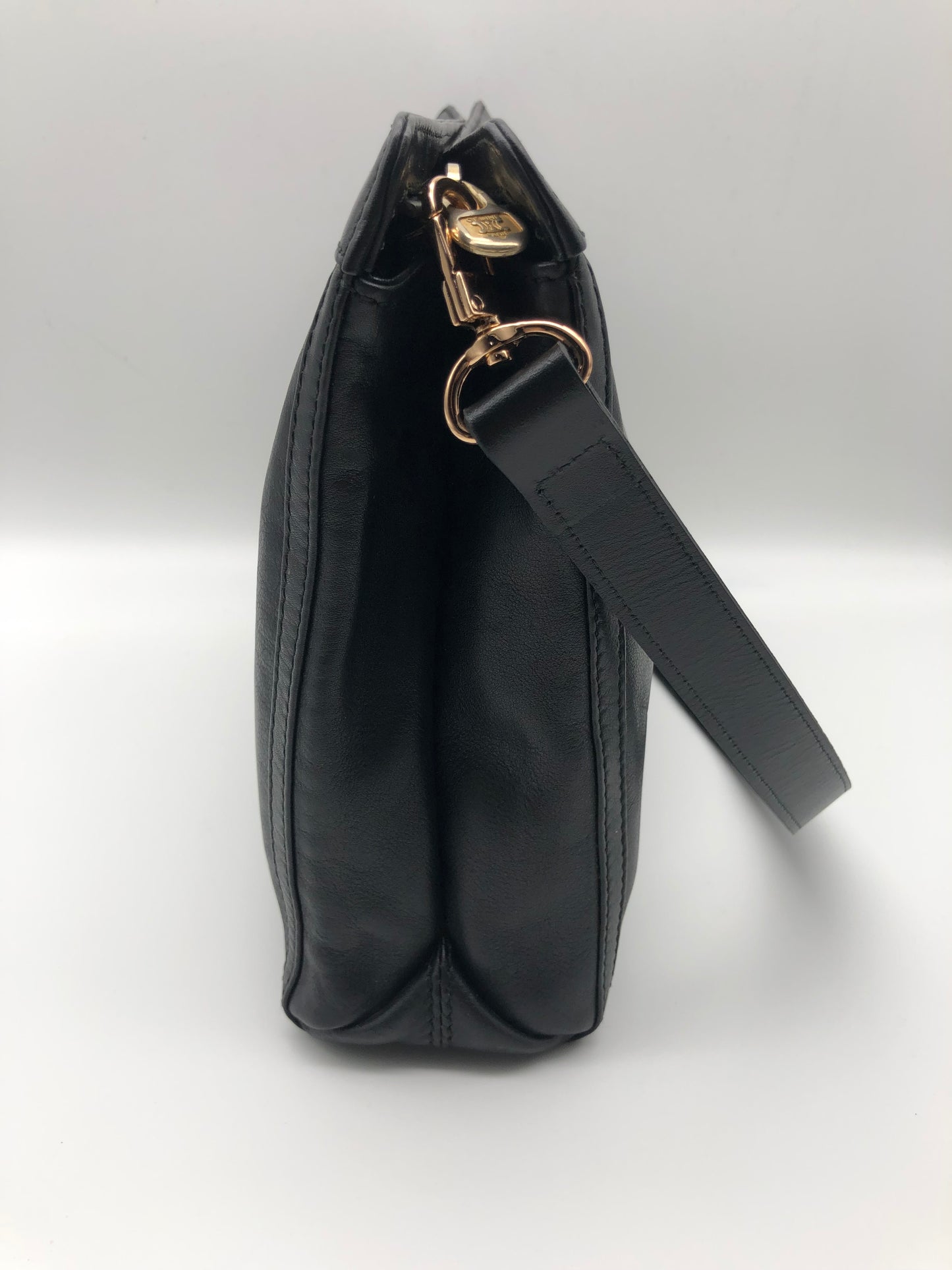 Authentic Celine Vintage Black Leather Clutch