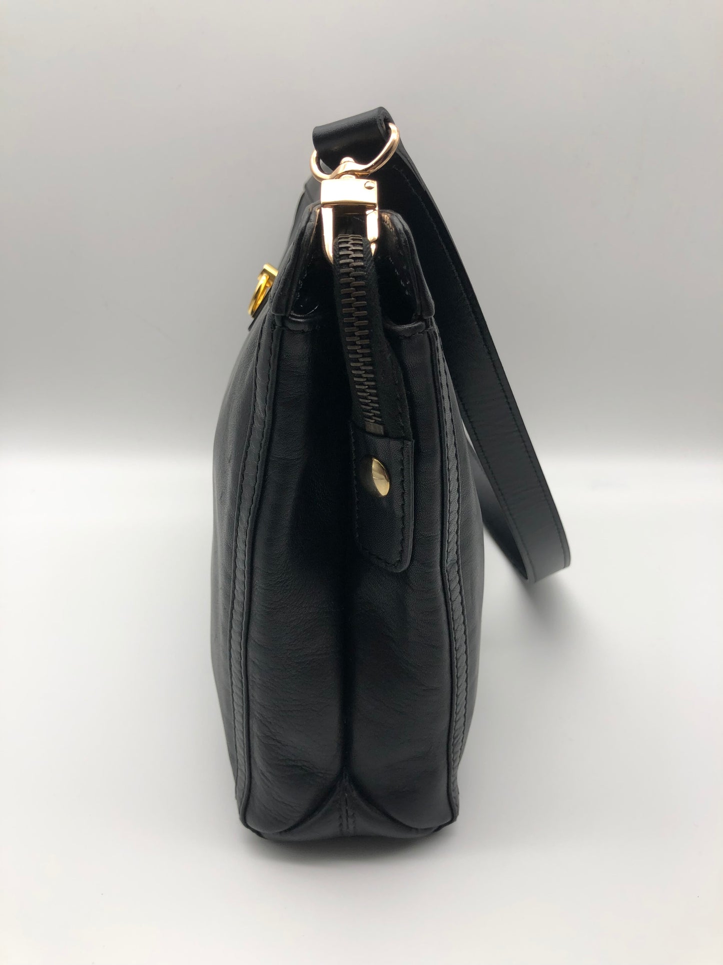 Authentic Celine Vintage Black Leather Clutch
