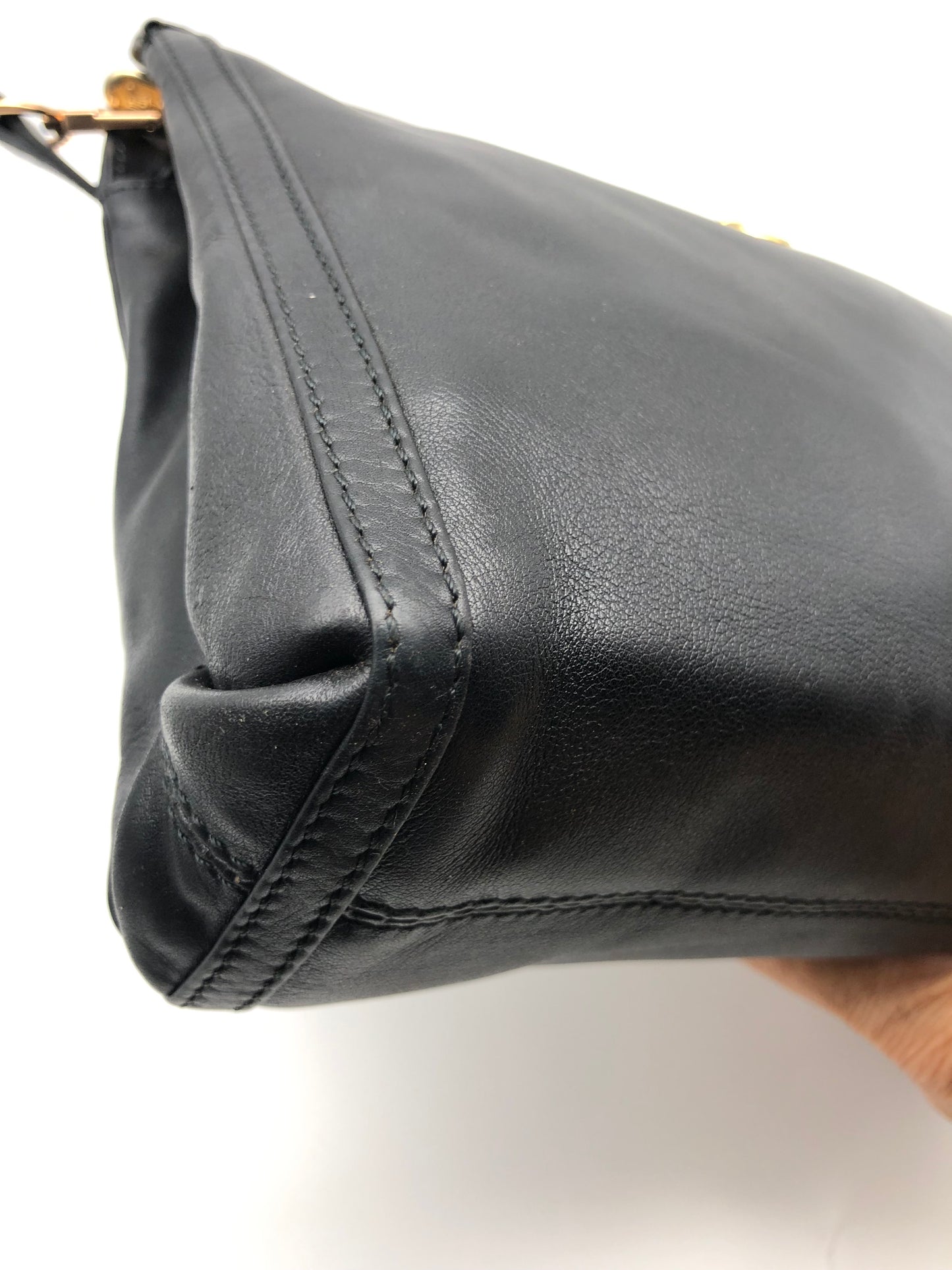 Authentic Celine Vintage Black Leather Clutch