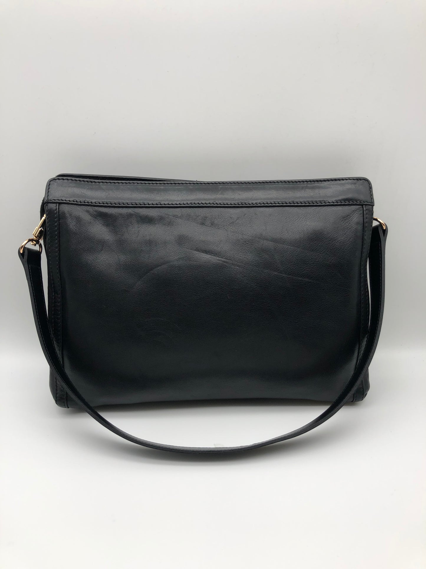 Authentic Celine Vintage Black Leather Clutch