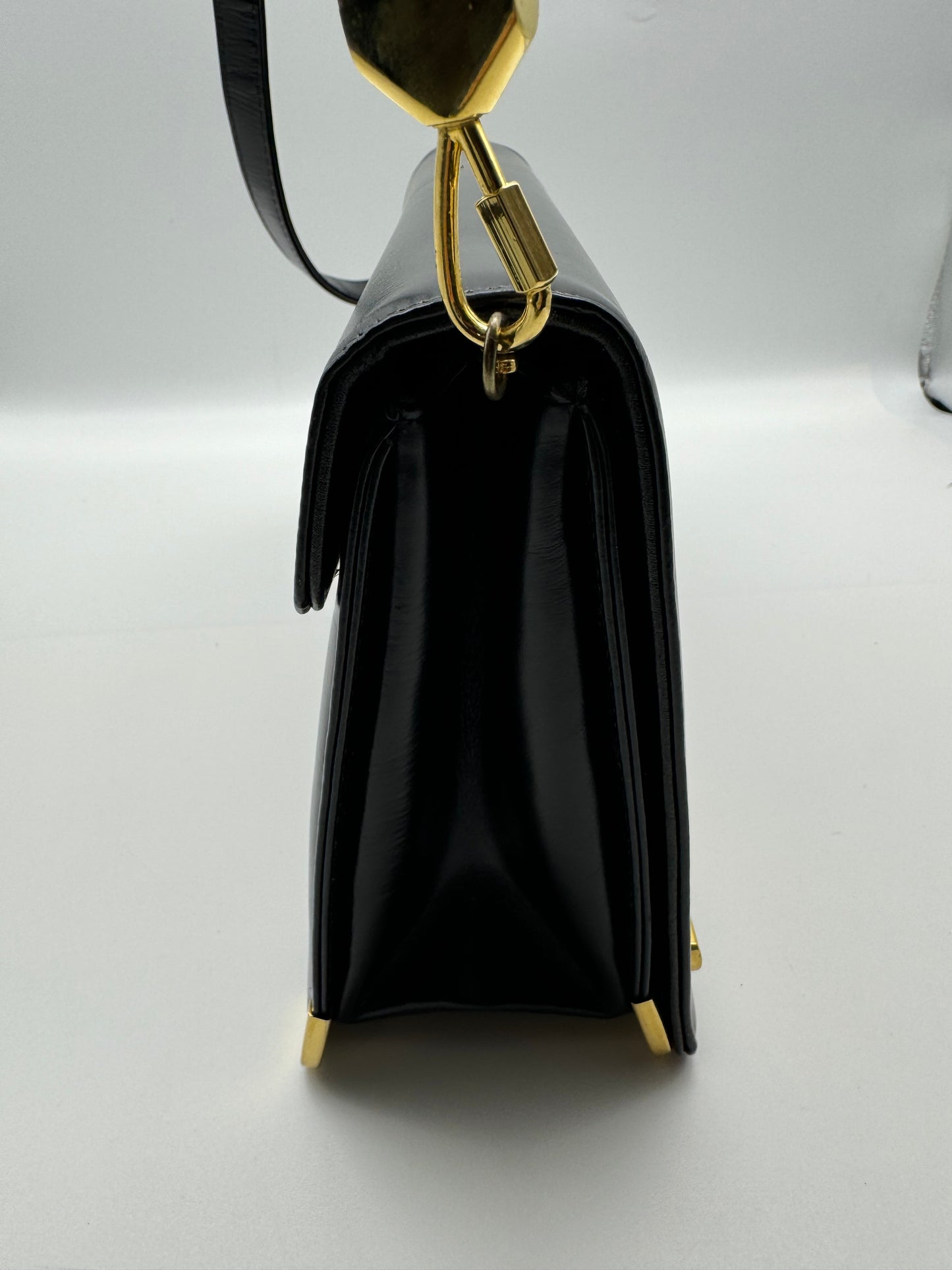 Authentic Christian Dior Vintage Black Leather Shoulder Bag