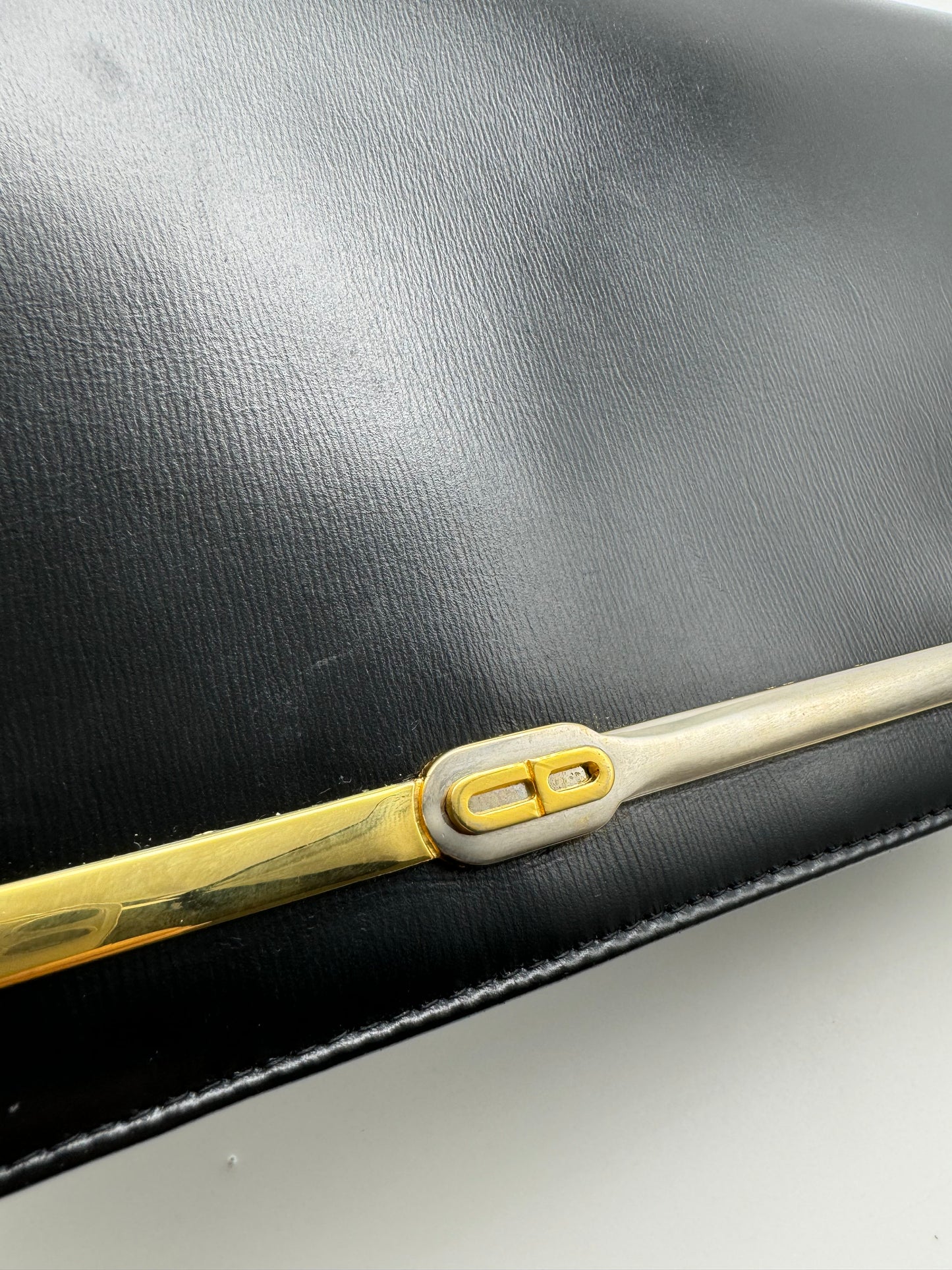 Authentic Christian Dior Vintage Black Leather Shoulder Bag