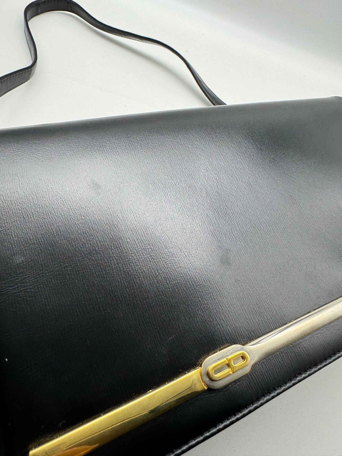 Authentic Christian Dior Vintage Black Leather Shoulder Bag