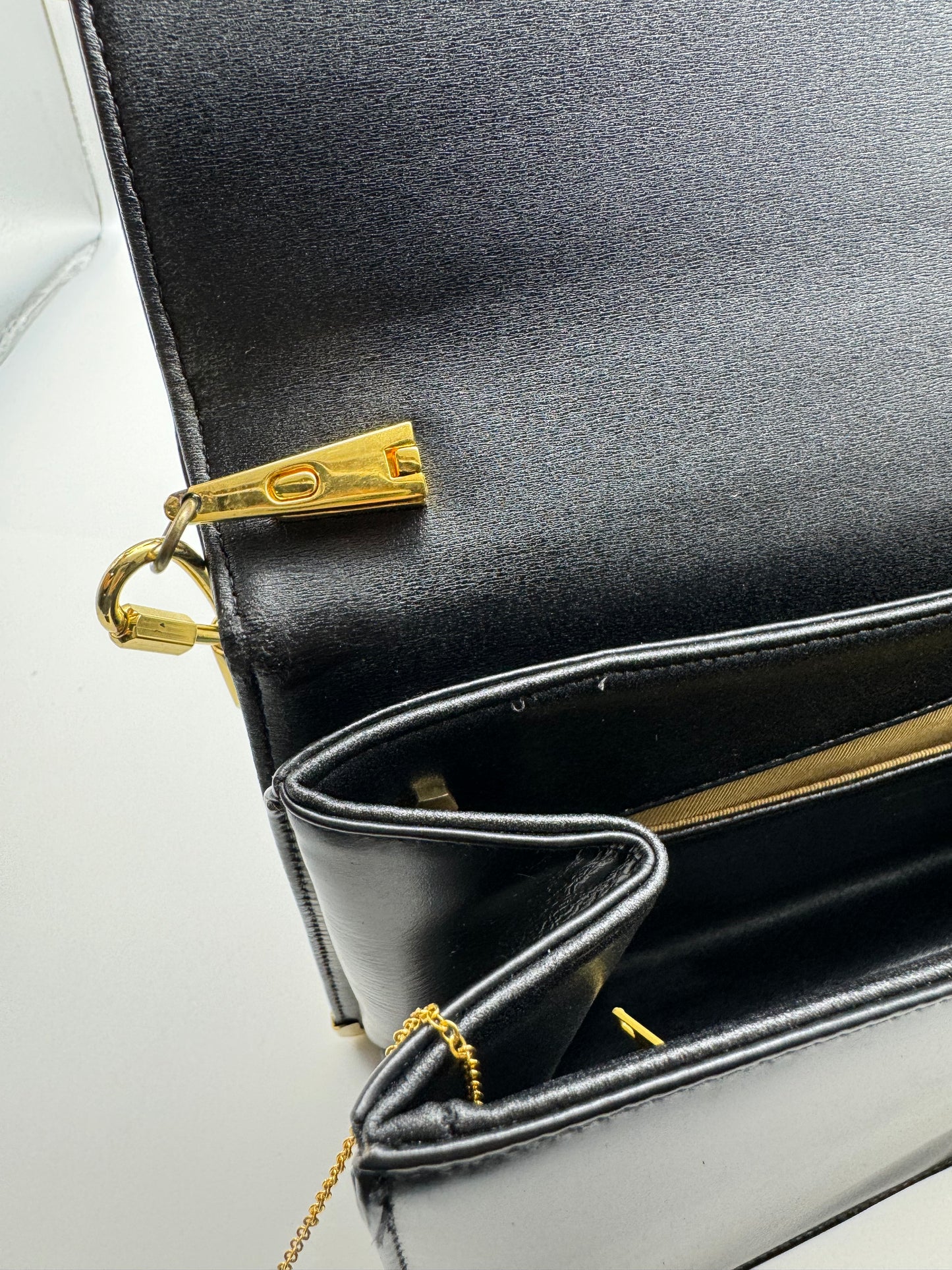 Authentic Christian Dior Vintage Black Leather Shoulder Bag