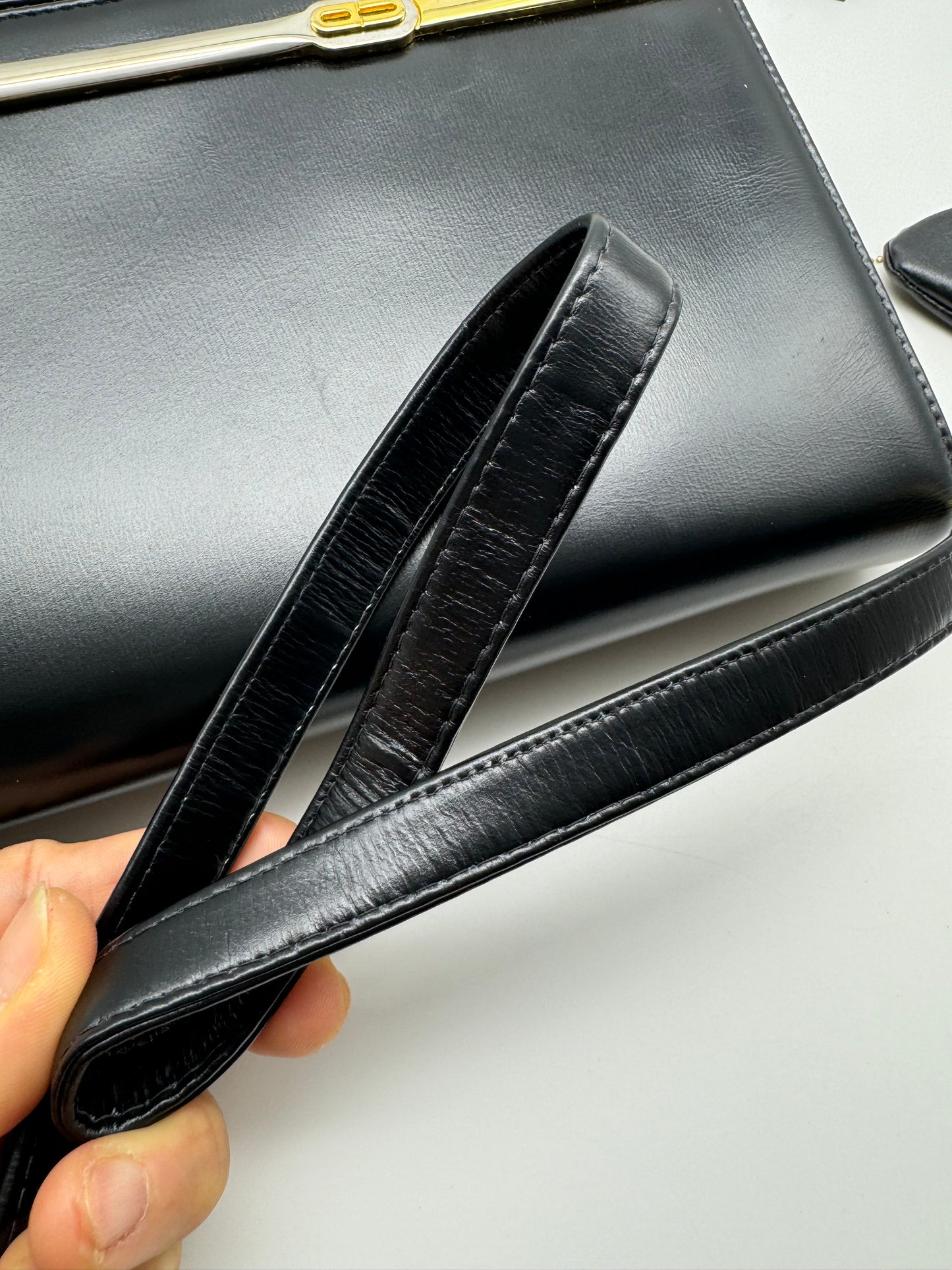 Authentic Christian Dior Vintage Black Leather Shoulder Bag