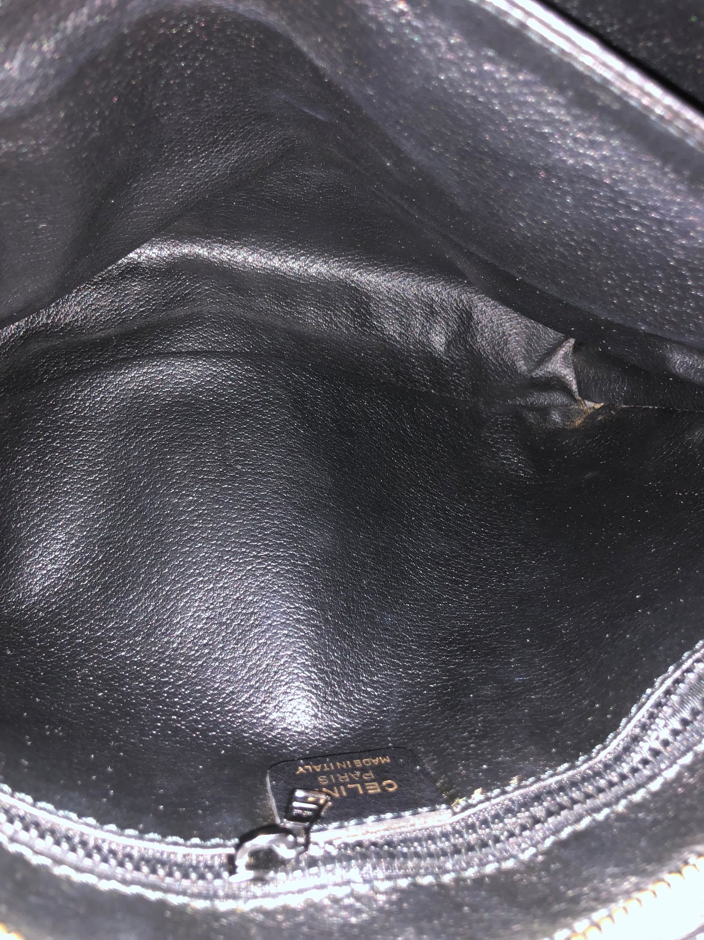 Authentic Celine Vintage Black Leather Clutch