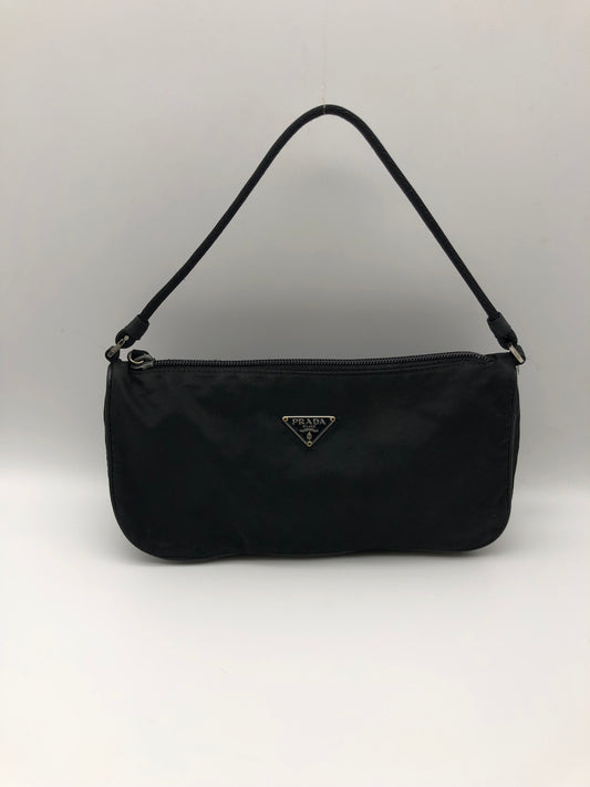 Authentic Prada Black Nylon Pochette Shoulder Bag