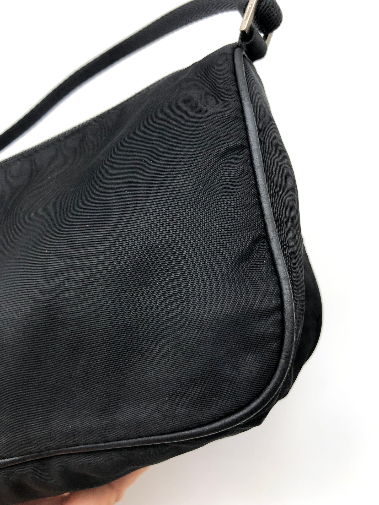 Authentic Prada Black Nylon Pochette Shoulder Bag