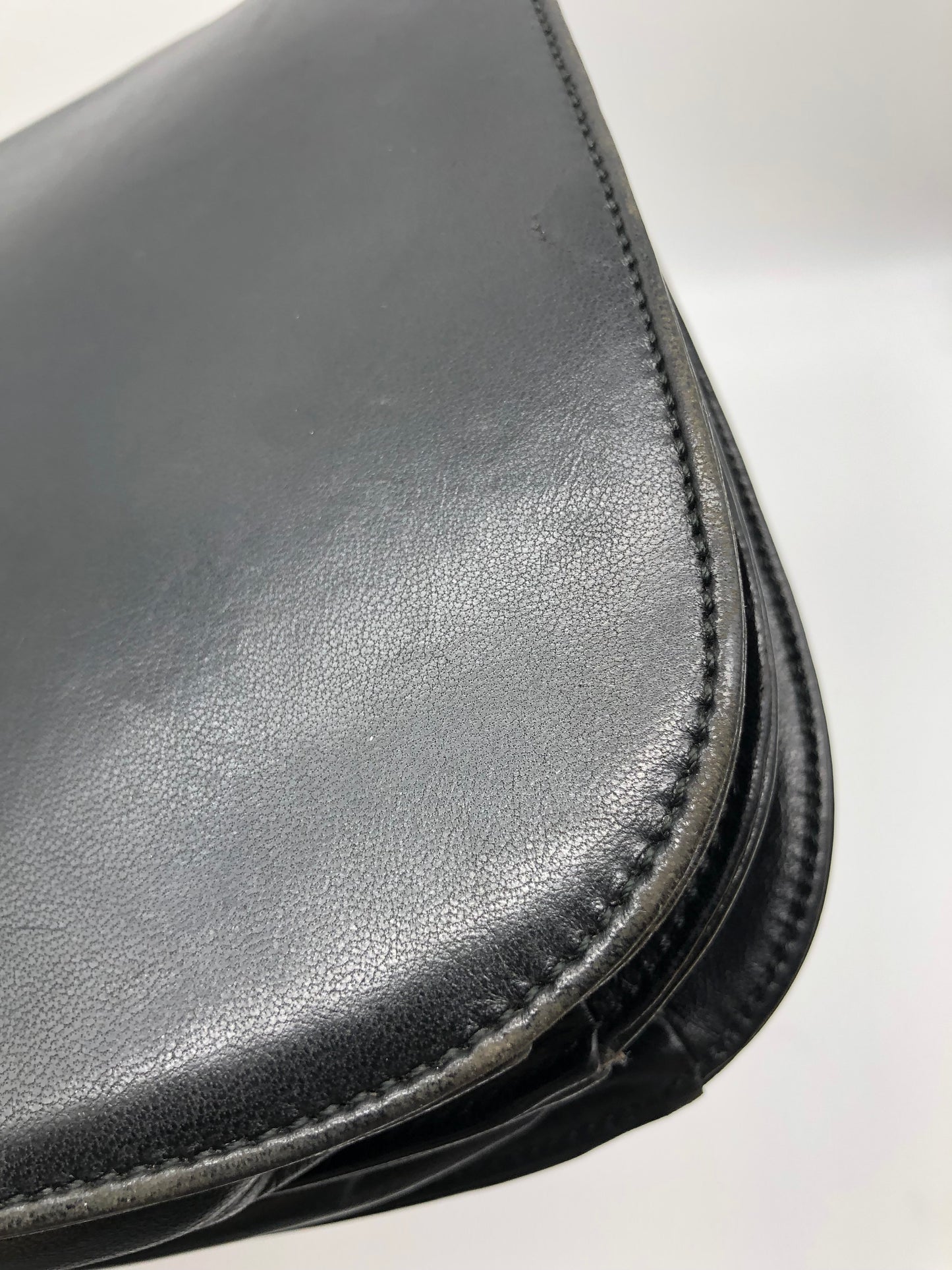 Authentic Prada Baguette Black Leather Acrylic Chain Strap Shoulder Bag