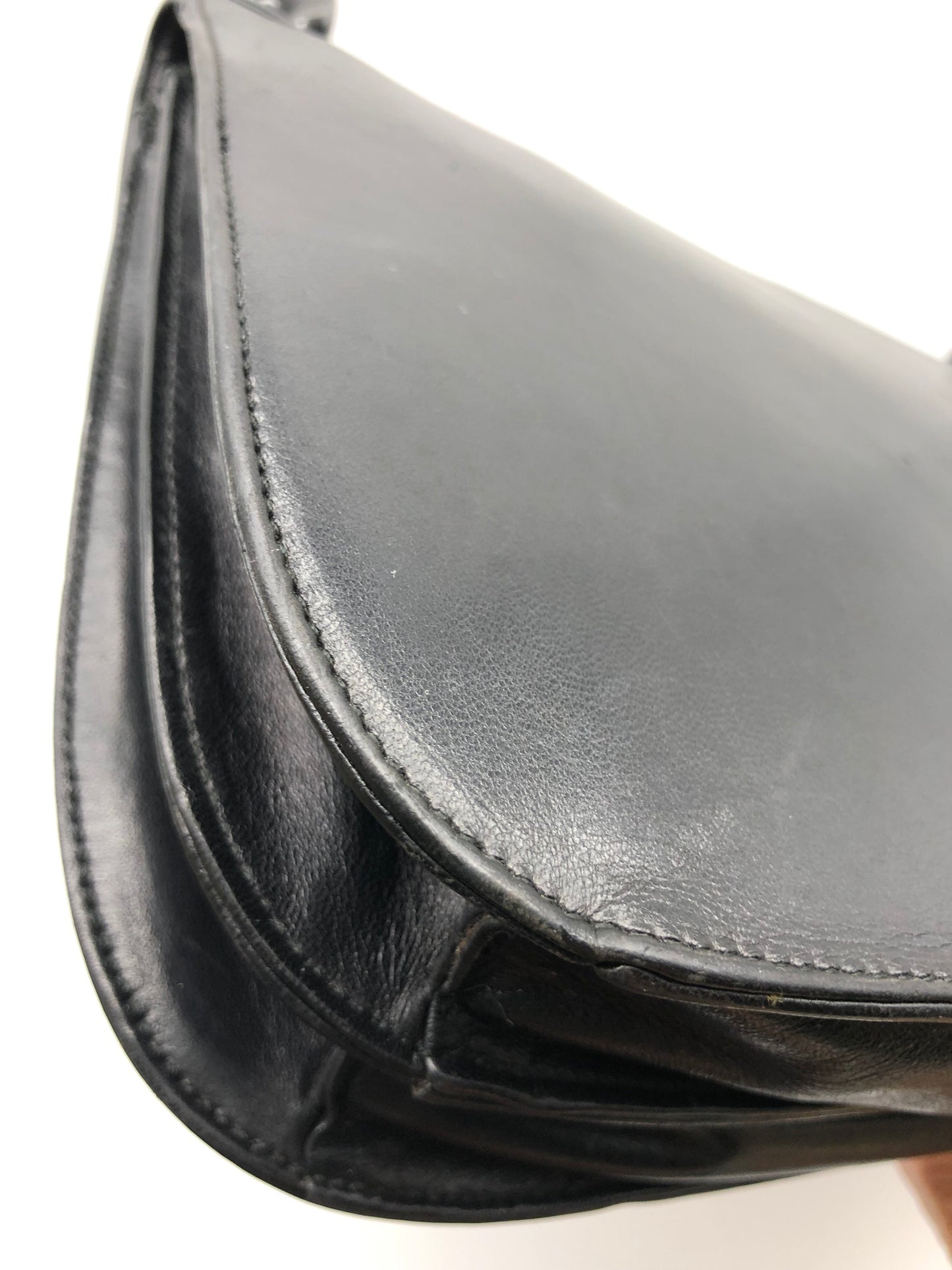 Authentic Prada Baguette Black Leather Acrylic Chain Strap Shoulder Bag