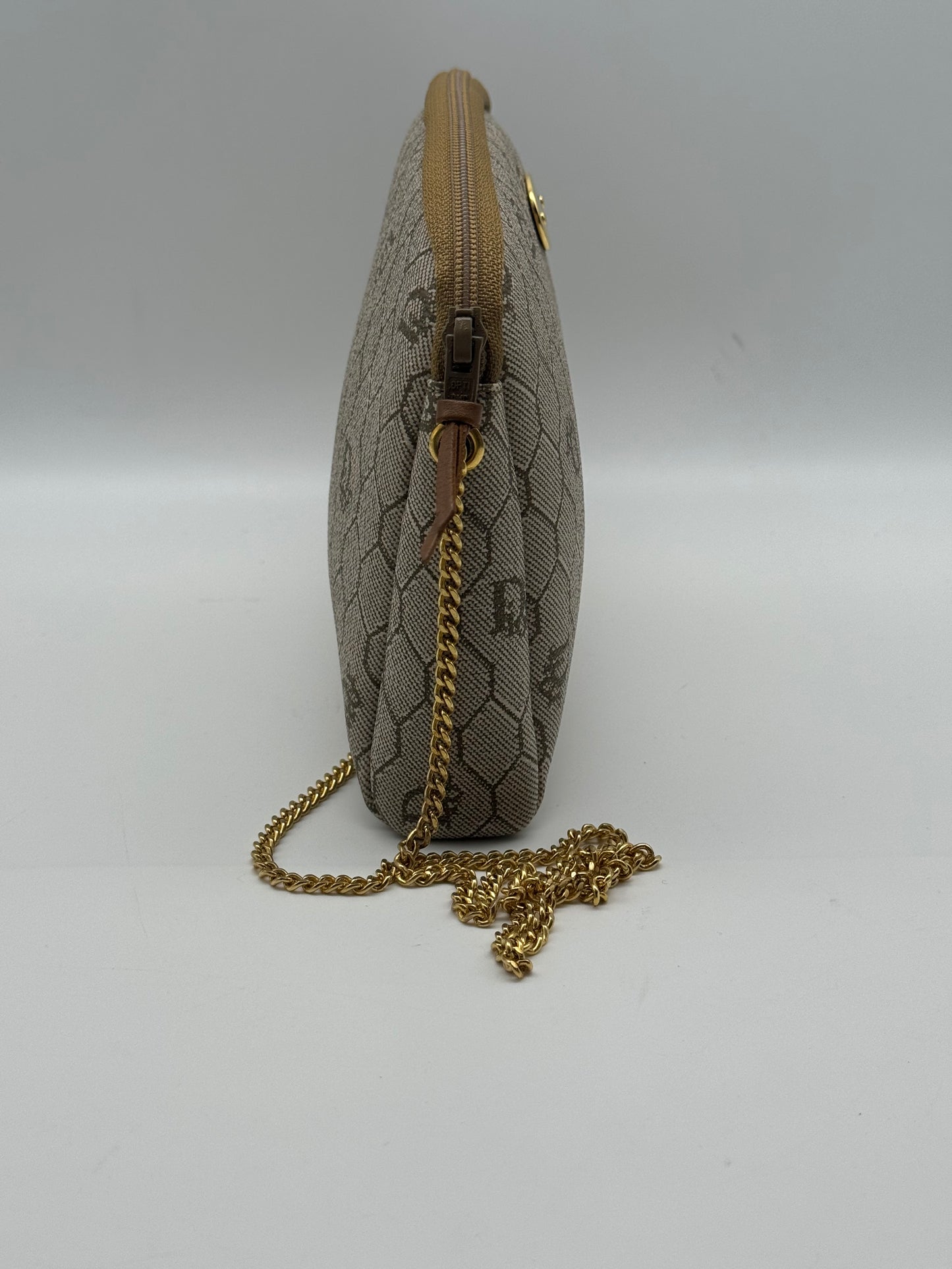 Authentic Dior Beige Honeycomb Crossbody Bag & Coin Purse