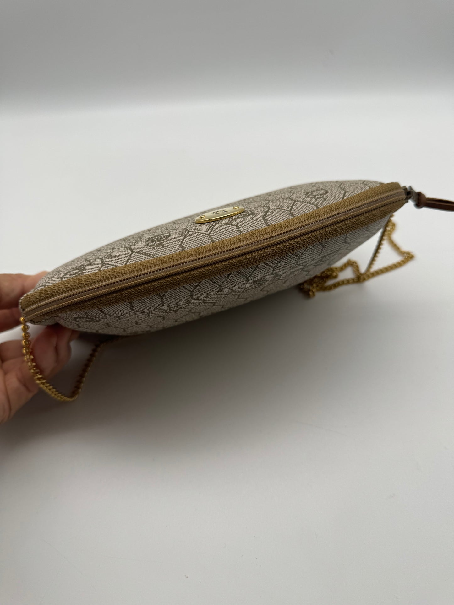Authentic Dior Beige Honeycomb Crossbody Bag & Coin Purse