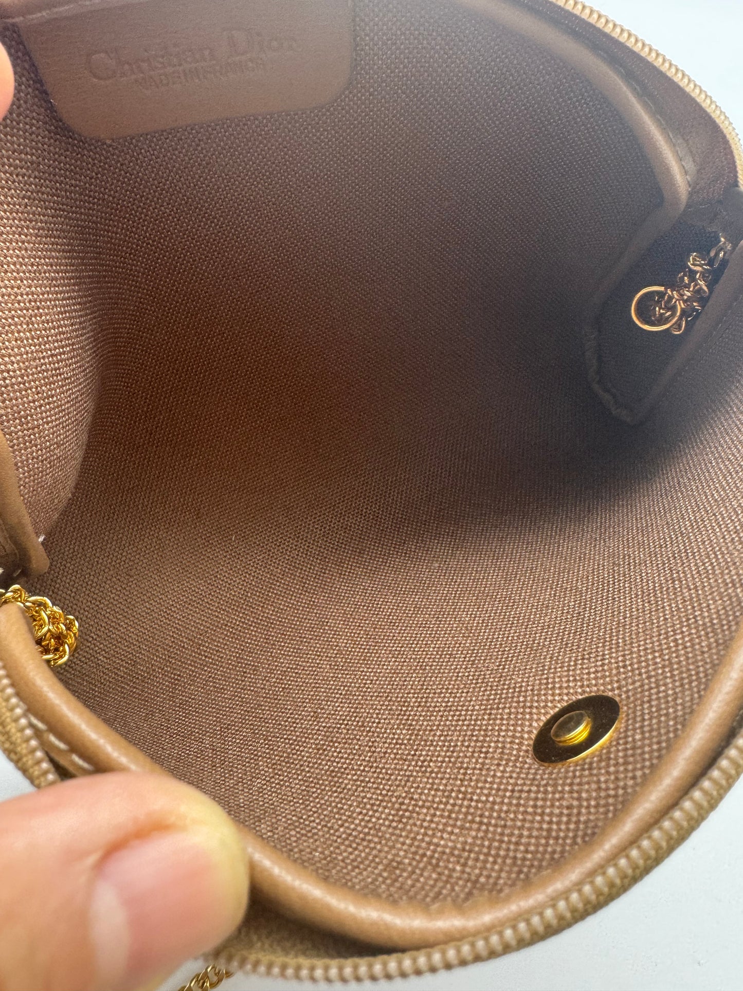 Authentic Dior Beige Honeycomb Crossbody Bag & Coin Purse