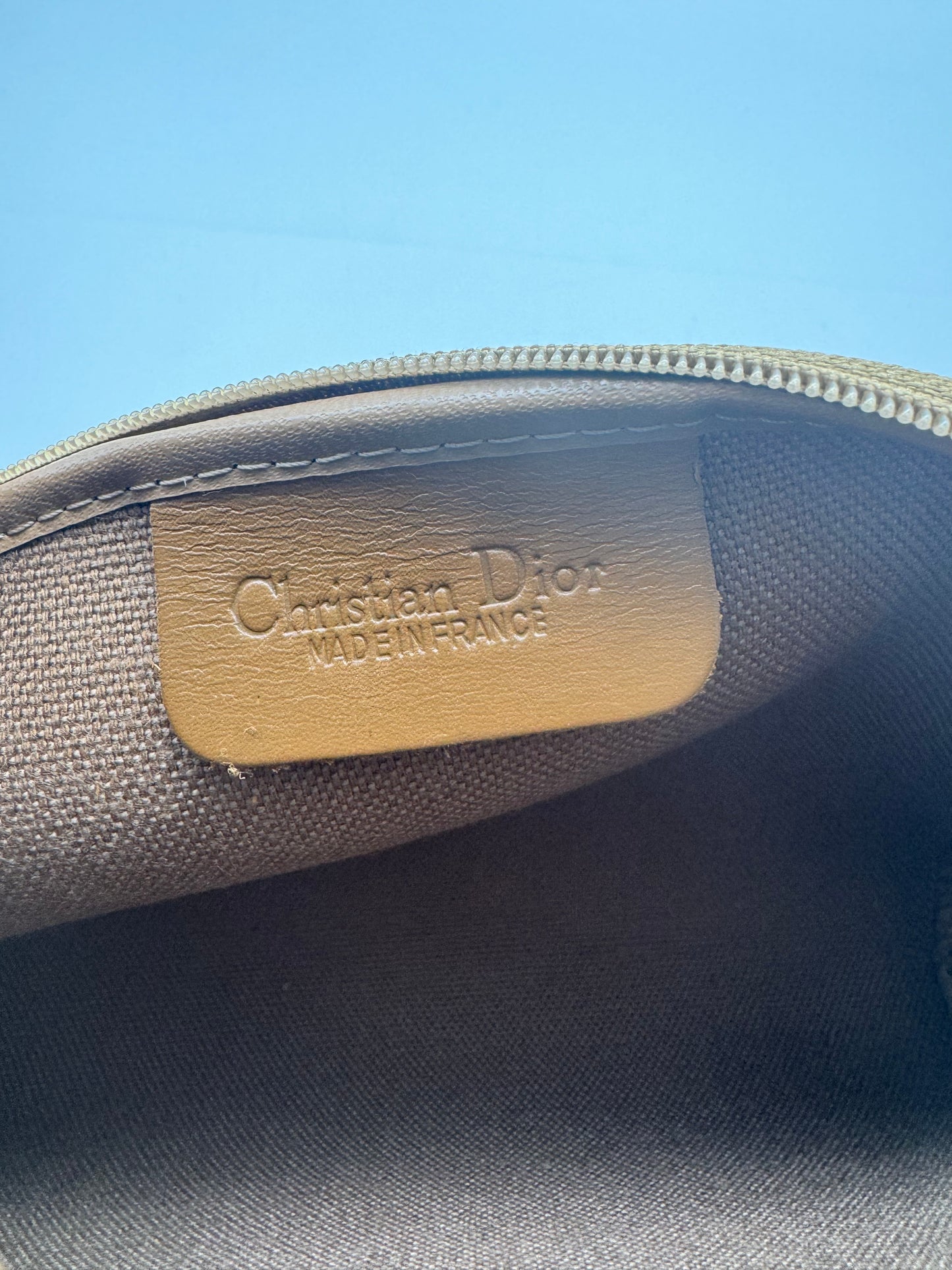 Authentic Dior Beige Honeycomb Crossbody Bag & Coin Purse