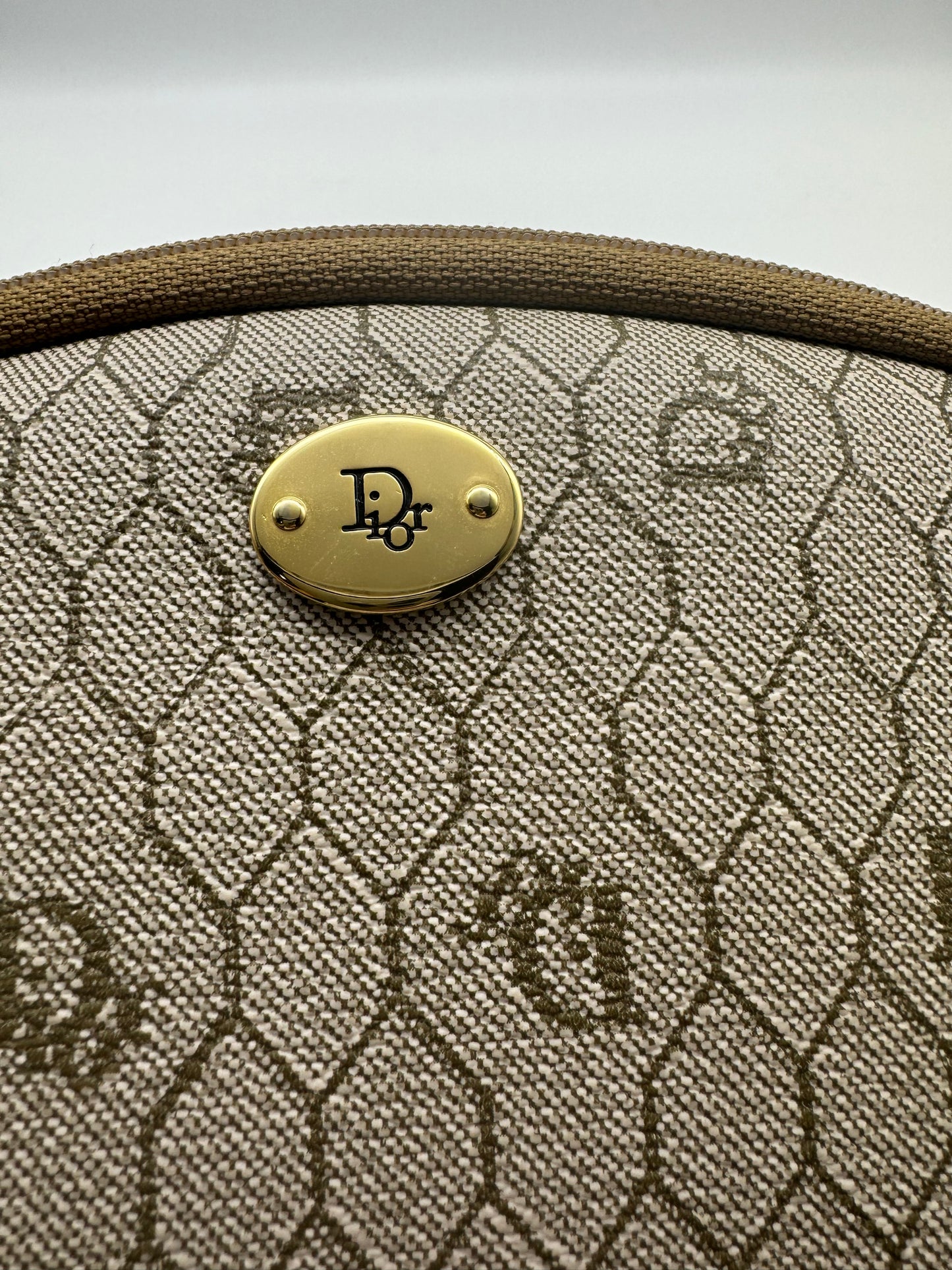 Authentic Dior Beige Honeycomb Crossbody Bag & Coin Purse