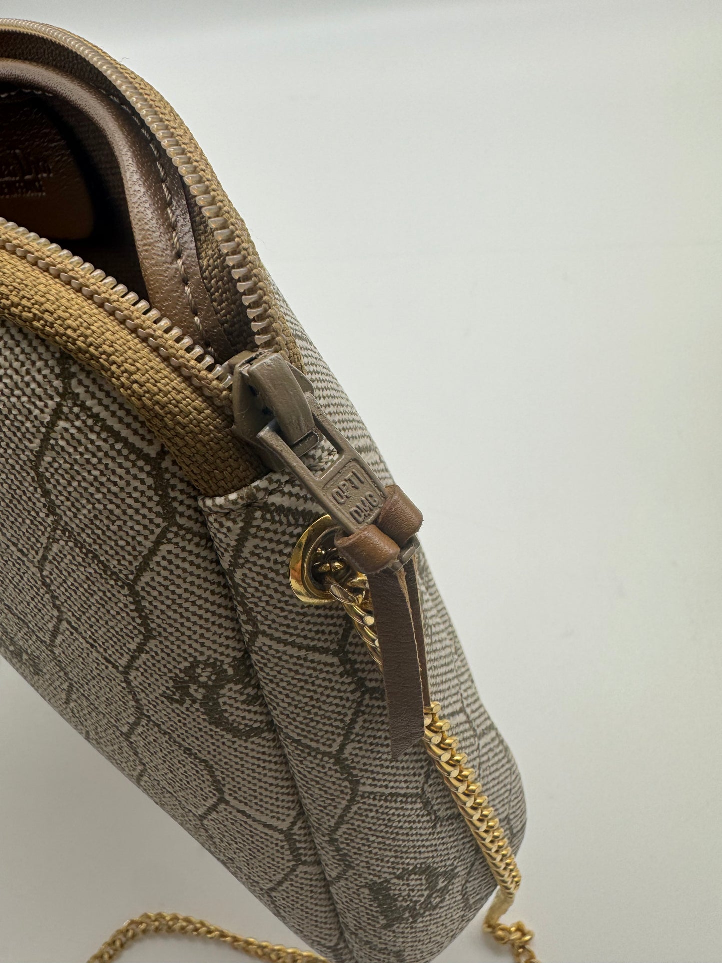 Authentic Dior Beige Honeycomb Crossbody Bag & Coin Purse