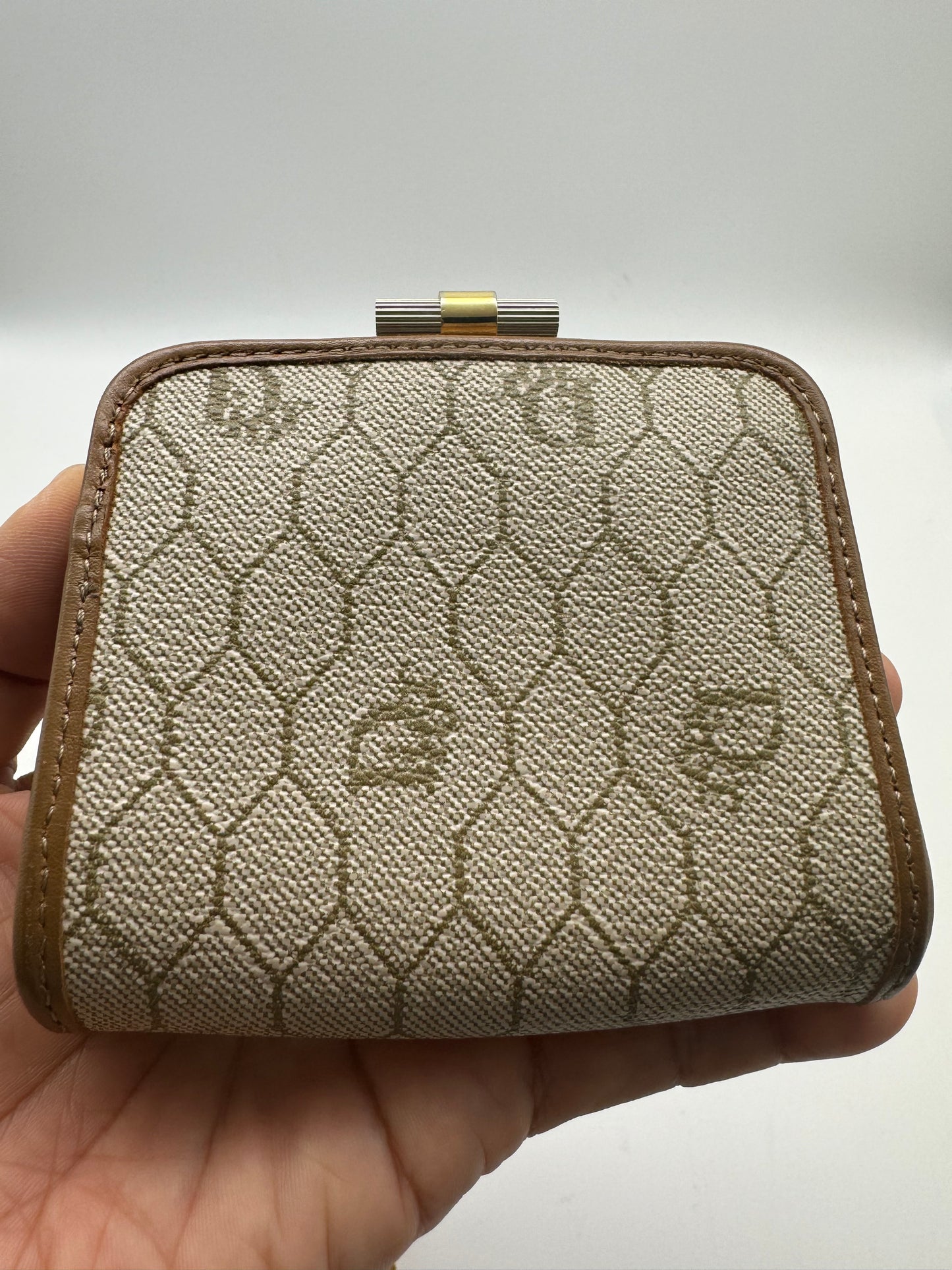 Authentic Dior Beige Honeycomb Crossbody Bag & Coin Purse