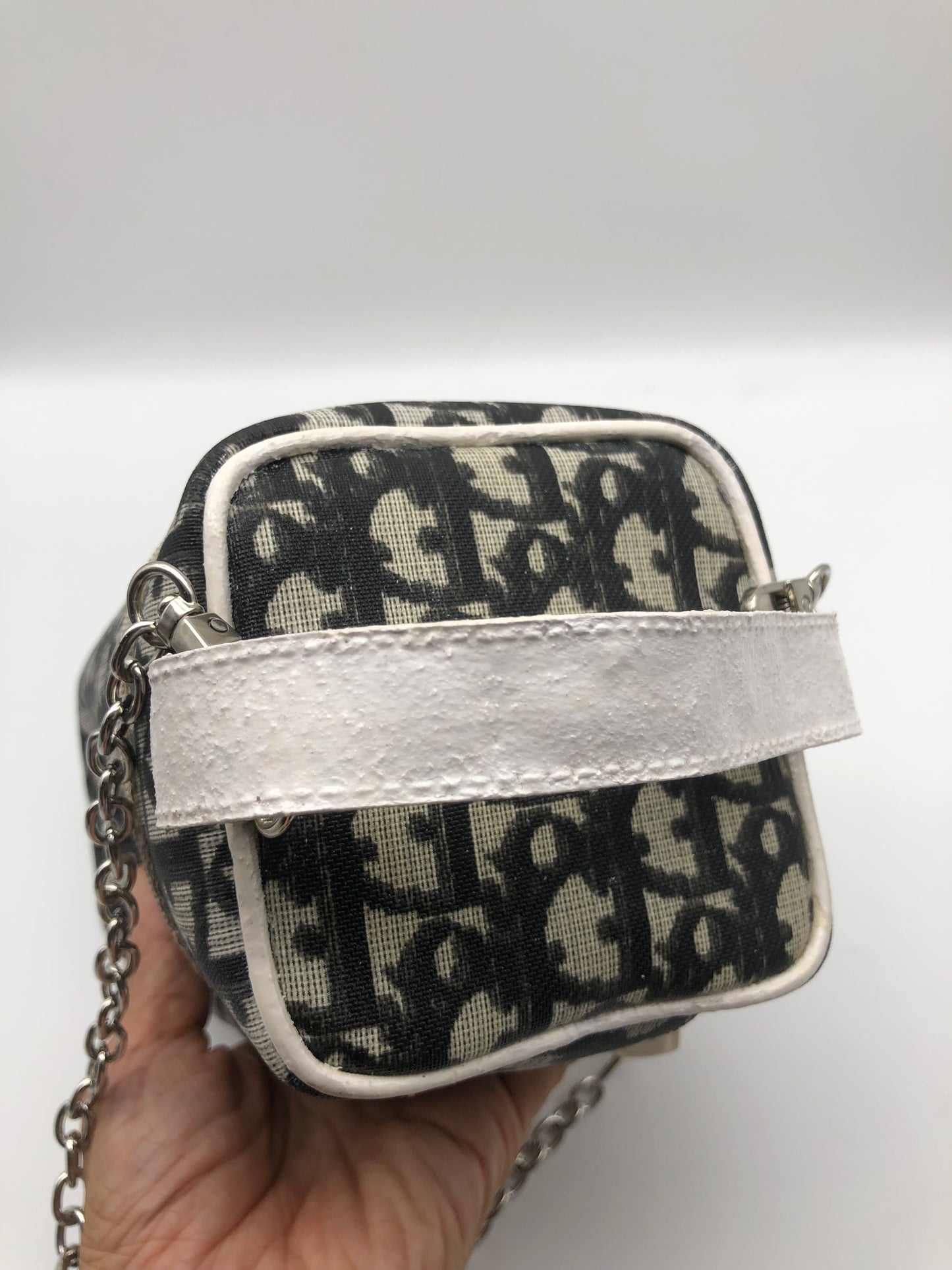 Authentic Christian Dior Vanity Bag Black Trotter No.2 Added Strap Crossbody Bag