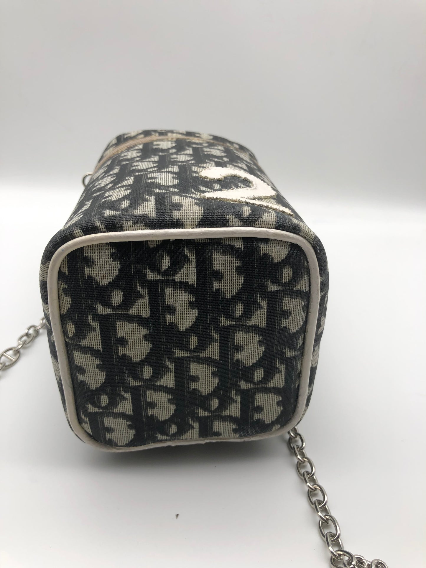 Authentic Christian Dior Vanity Bag Black Trotter No.2 Added Strap Crossbody Bag