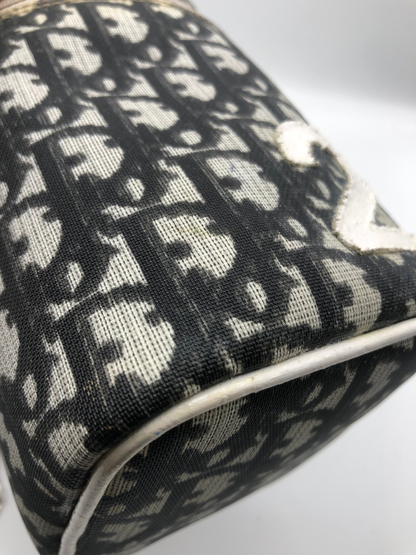Authentic Christian Dior Vanity Bag Black Trotter No.2 Added Strap Crossbody Bag
