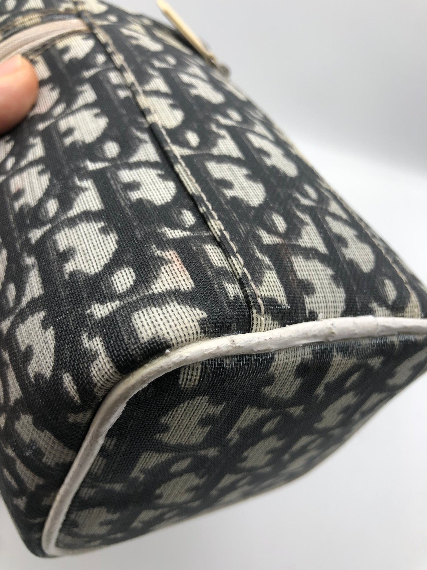Authentic Christian Dior Vanity Bag Black Trotter No.2 Added Strap Crossbody Bag