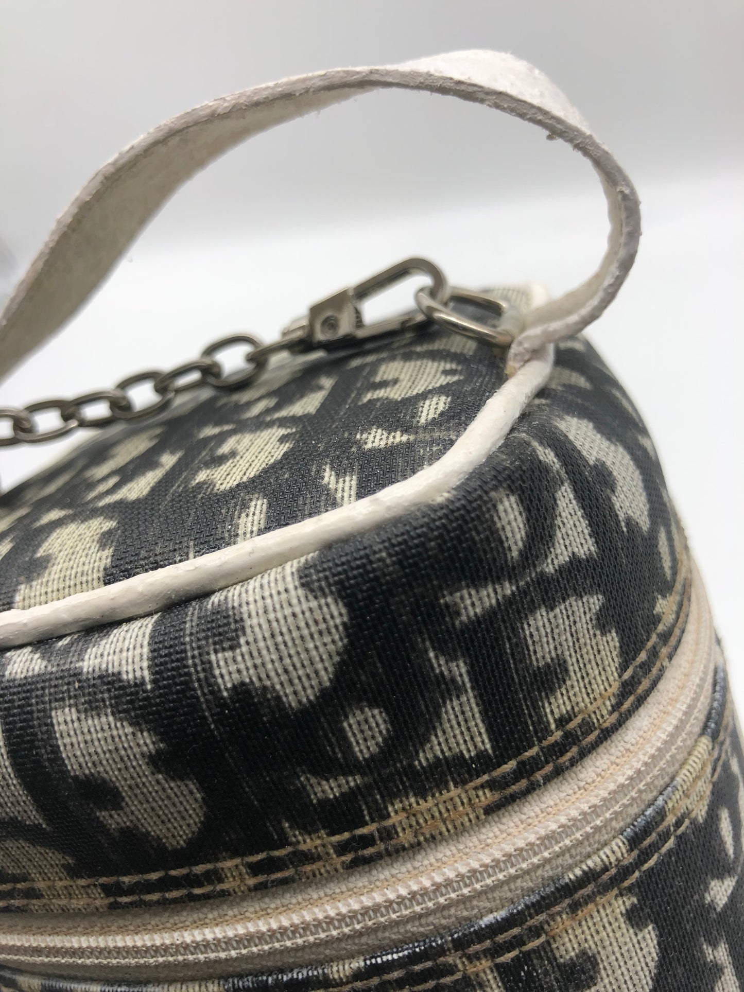 Authentic Christian Dior Vanity Bag Black Trotter No.2 Added Strap Crossbody Bag