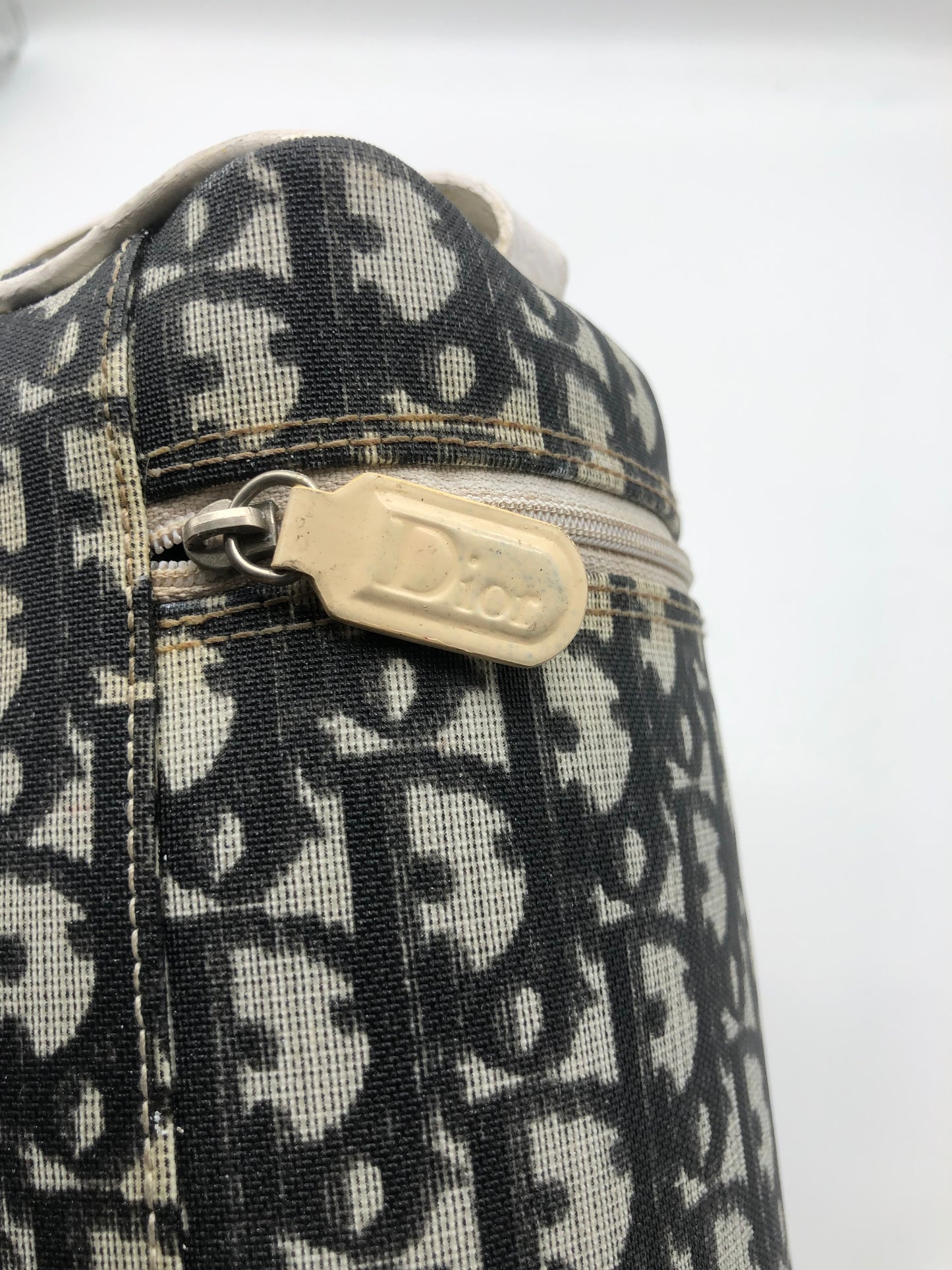 Authentic Christian Dior Vanity Bag Black Trotter No.2 Added Strap Crossbody Bag