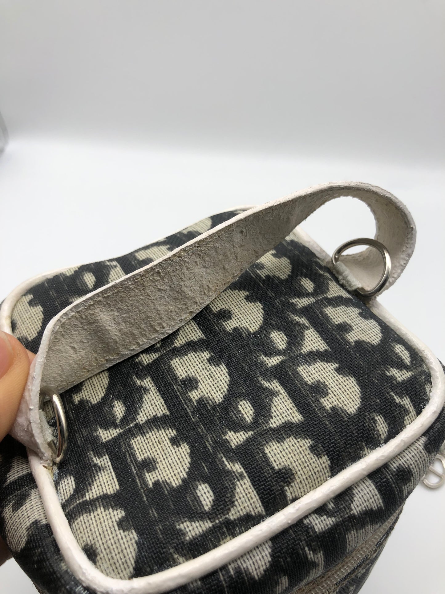 Authentic Christian Dior Vanity Bag Black Trotter No.2 Added Strap Crossbody Bag