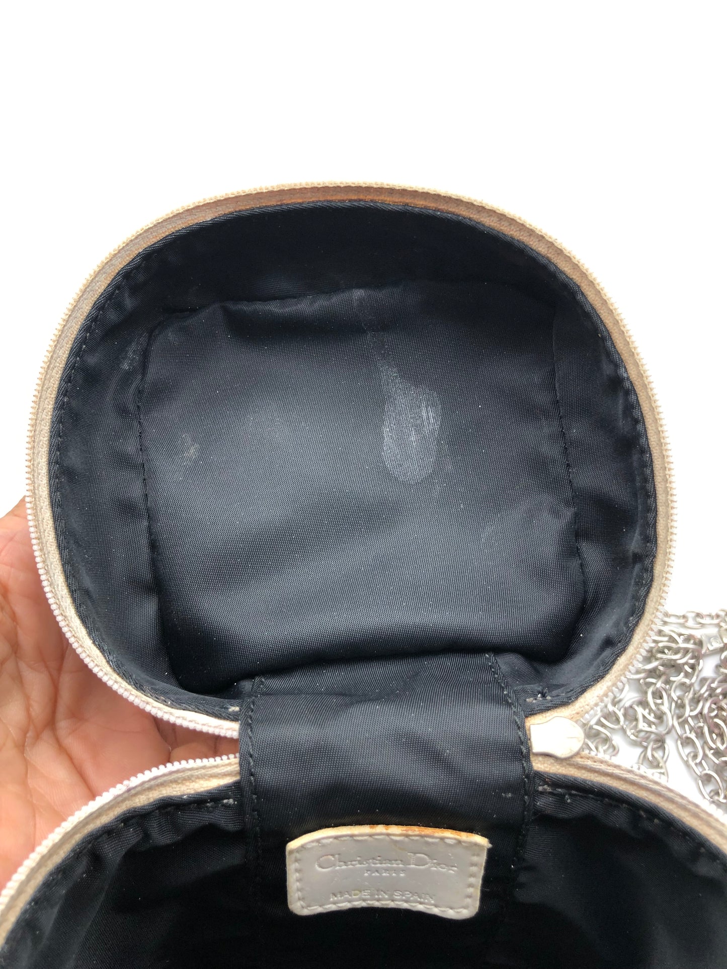 Authentic Christian Dior Vanity Bag Black Trotter No.2 Added Strap Crossbody Bag