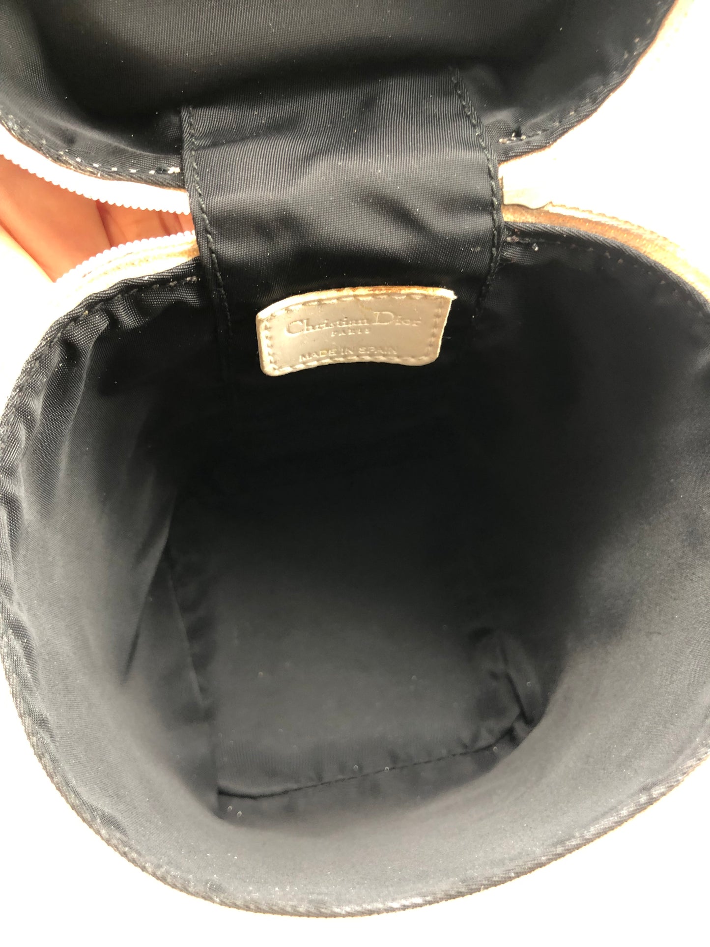 Authentic Christian Dior Vanity Bag Black Trotter No.2 Added Strap Crossbody Bag