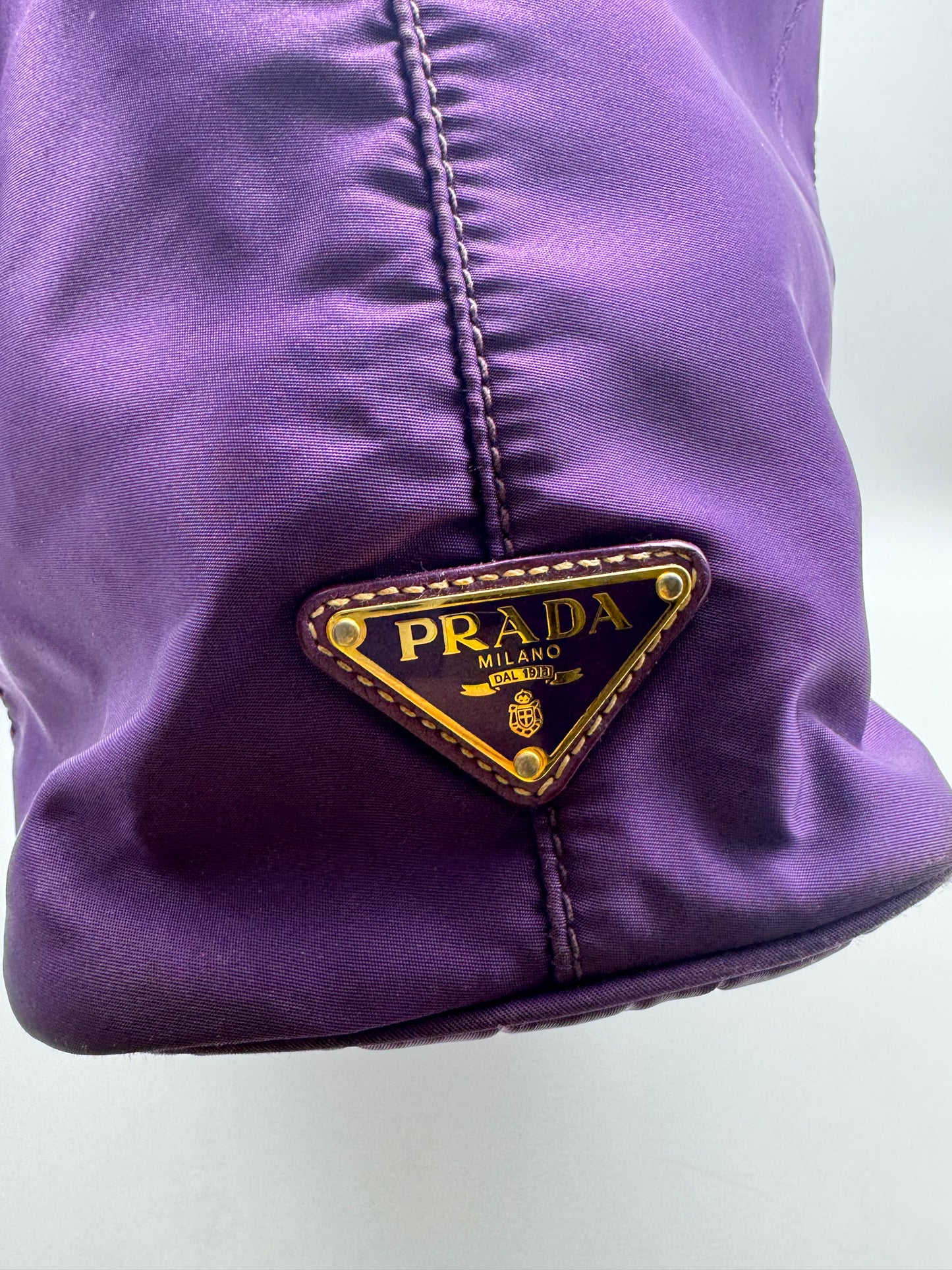 Authentic Prada Tessuto Purple Canapa Logo Large Tote