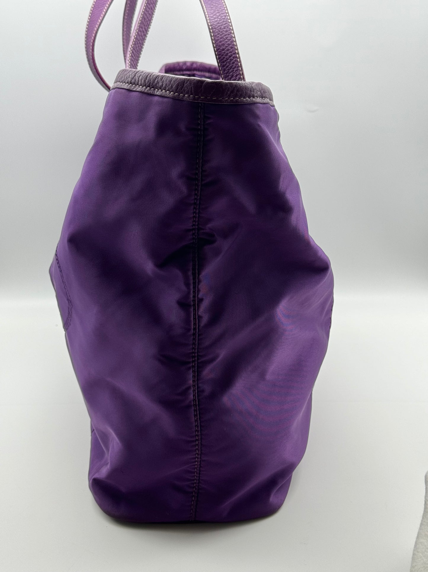 Authentic Prada Tessuto Purple Canapa Logo Large Tote